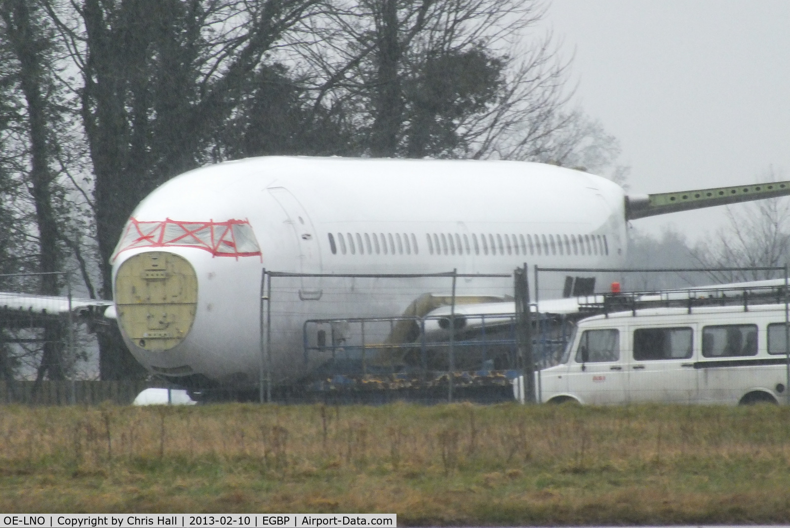 OE-LNO, 2001 Boeing 737-7Z9 C/N 30419, ex Austrian Airlines B737, only 11 years old and being parted out by ASI at Kemble