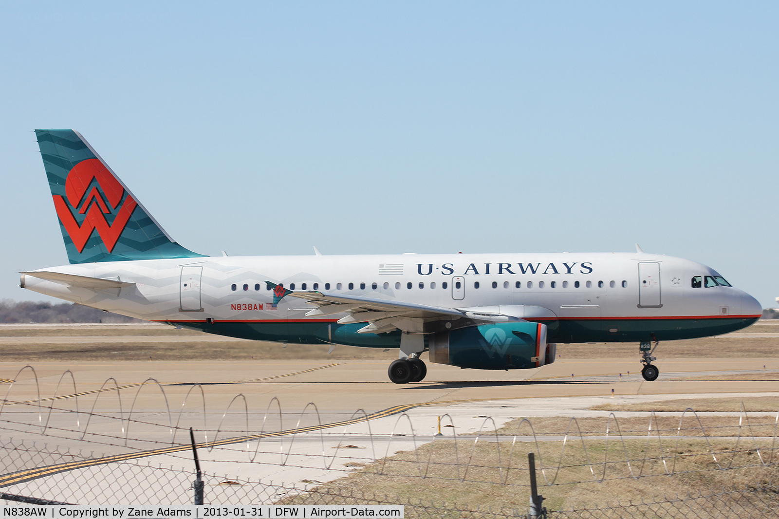 N838AW, 2005 Airbus A319-132 C/N 2615, US Airways at DFW Airport  - America West special paint