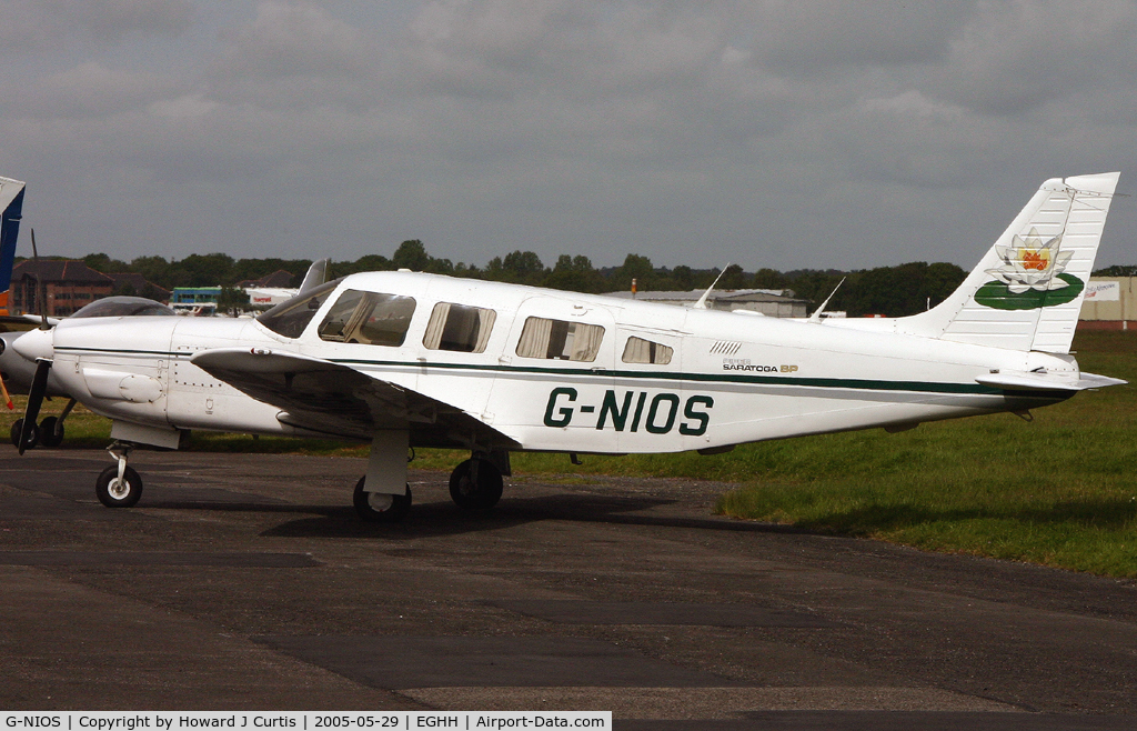 G-NIOS, 1985 Piper PA-32R-301 Saratoga SP C/N 32R-8513004, Privately owned.