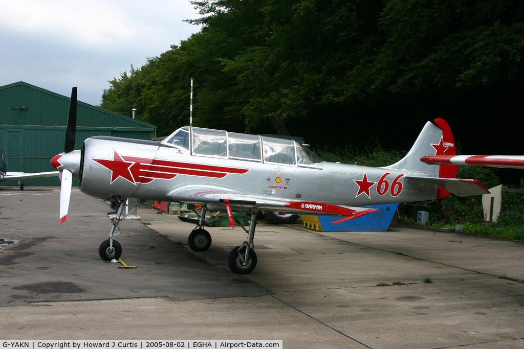 G-YAKN, 1985 Bacau Yak-52 C/N 855905, Aerostars aerobatic team, red 66.