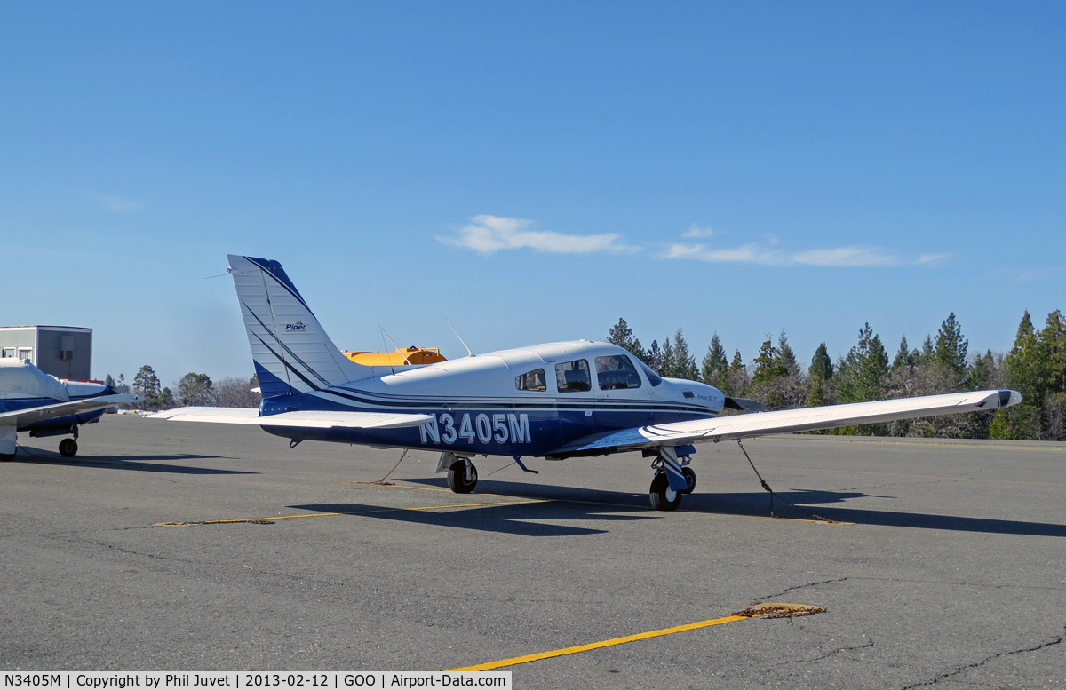 N3405M, 1977 Piper PA-28R-201T Cherokee Arrow III C/N 28R-7803169, Parked at Nevada County Air Park, Grass Valley, CA.