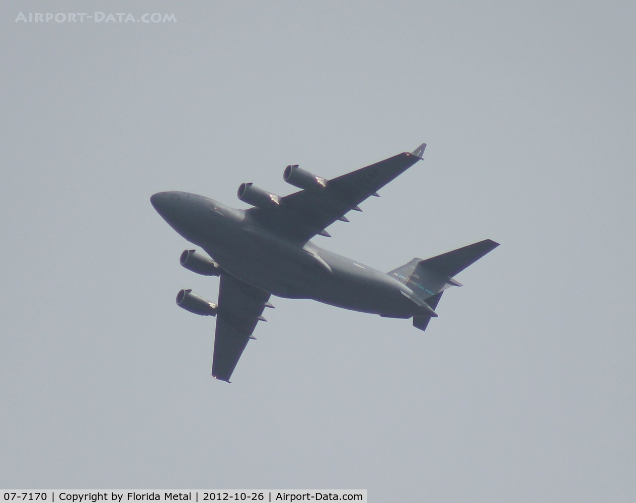 07-7170, Boeing C-17A Globemaster III C/N F-181, C-17 departing from MCO over Orlando Executive Airport