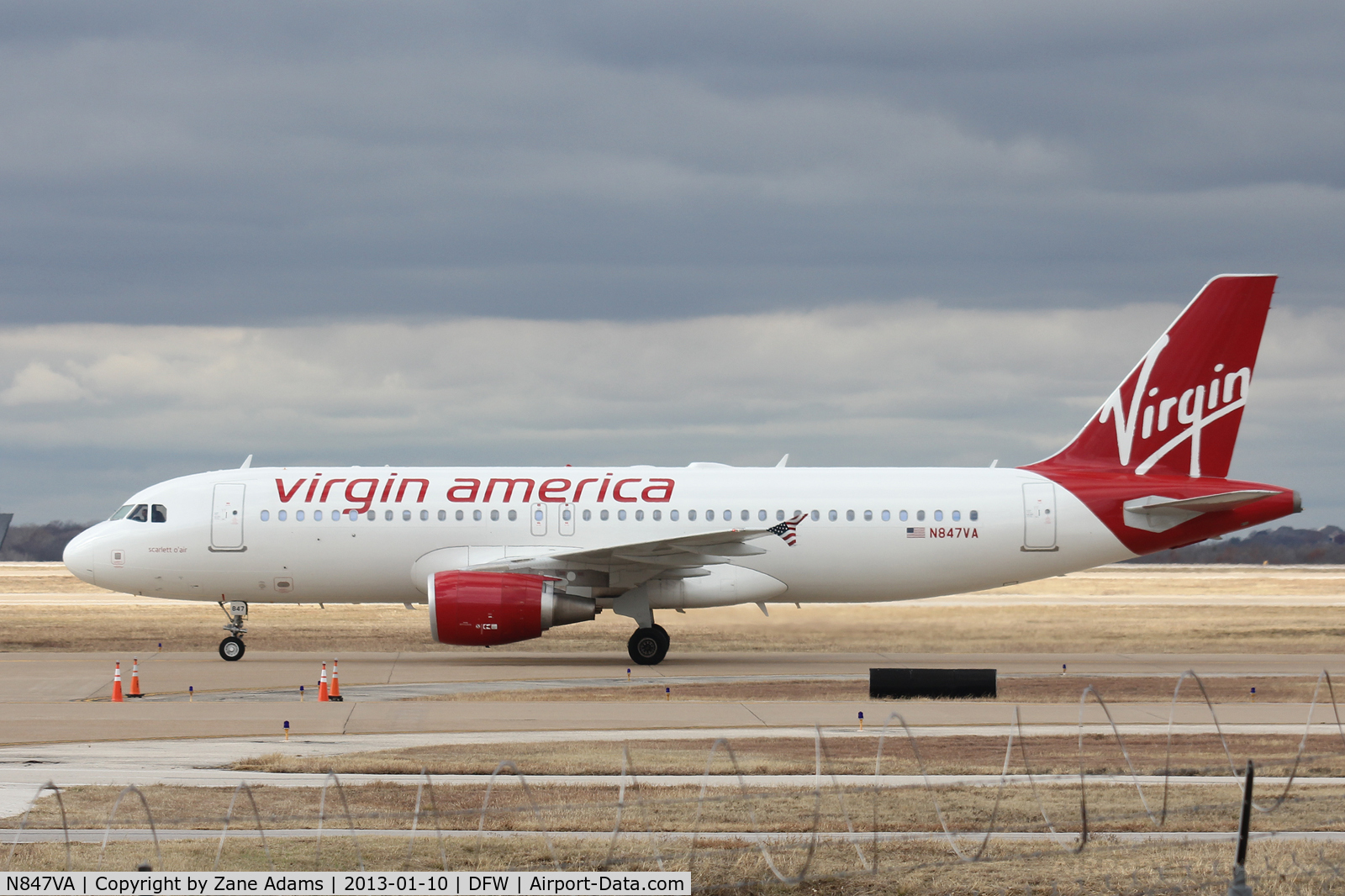 N847VA, 2011 Airbus A320-214 C/N 4948, Virgin America A320 at DFW Airport