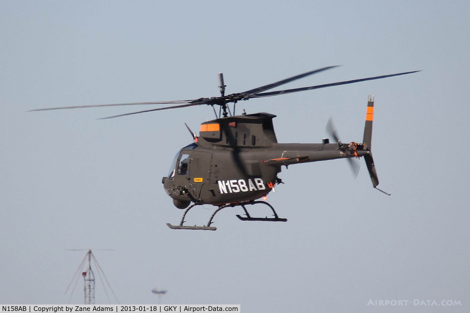 N158AB, Bell OH-58C Kiowa C/N 68-16810, Bell Helicopter flight test at Arlington Municipal Airport