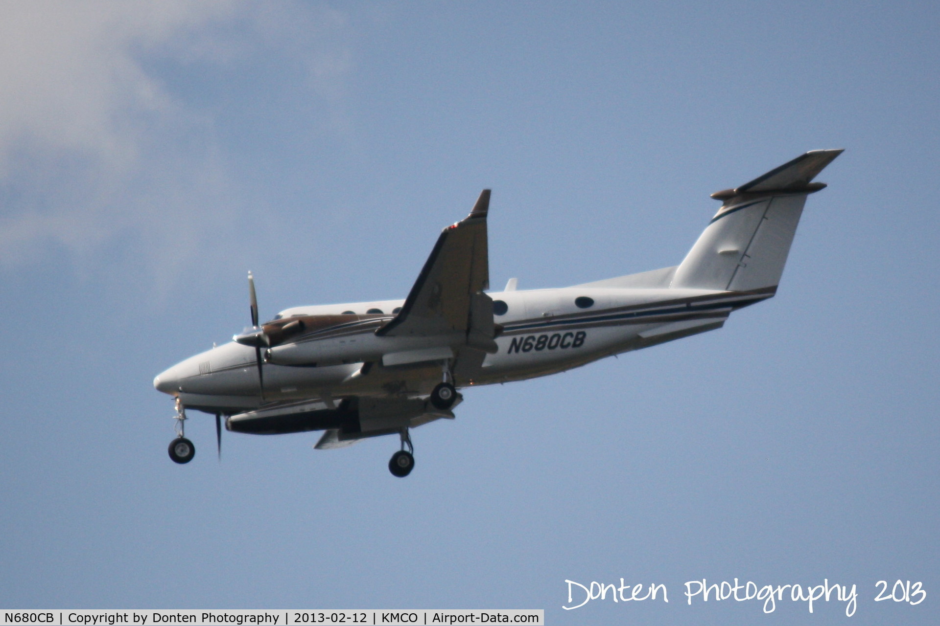N680CB, Raytheon Aircraft Company B300 C/N FL-499, N680CB on approach to Orlando International Airport following a flight from Boca Raton Airport