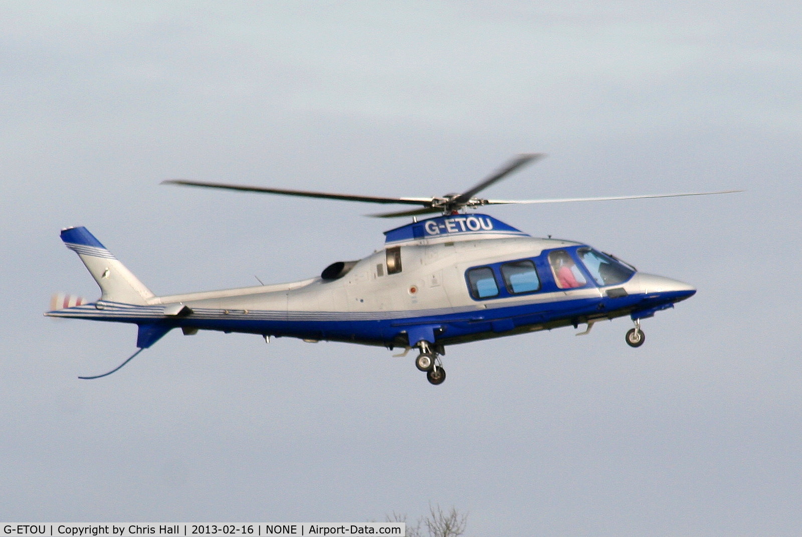 G-ETOU, 2006 Agusta A-109S Grand C/N 22028, Jonathan Palmer arriving at Oulton Park in G-ETOU