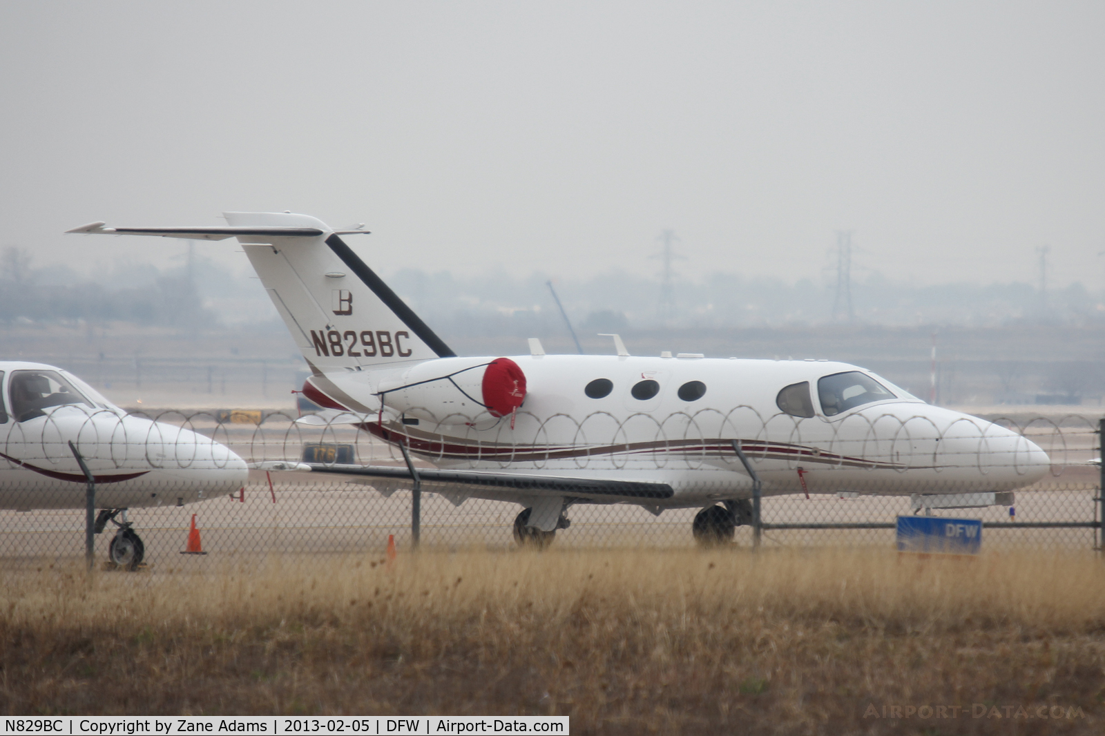 N829BC, Cessna 510 Citation Mustang C/N 510-0365, On the General Aviation ramp at DFW Airport