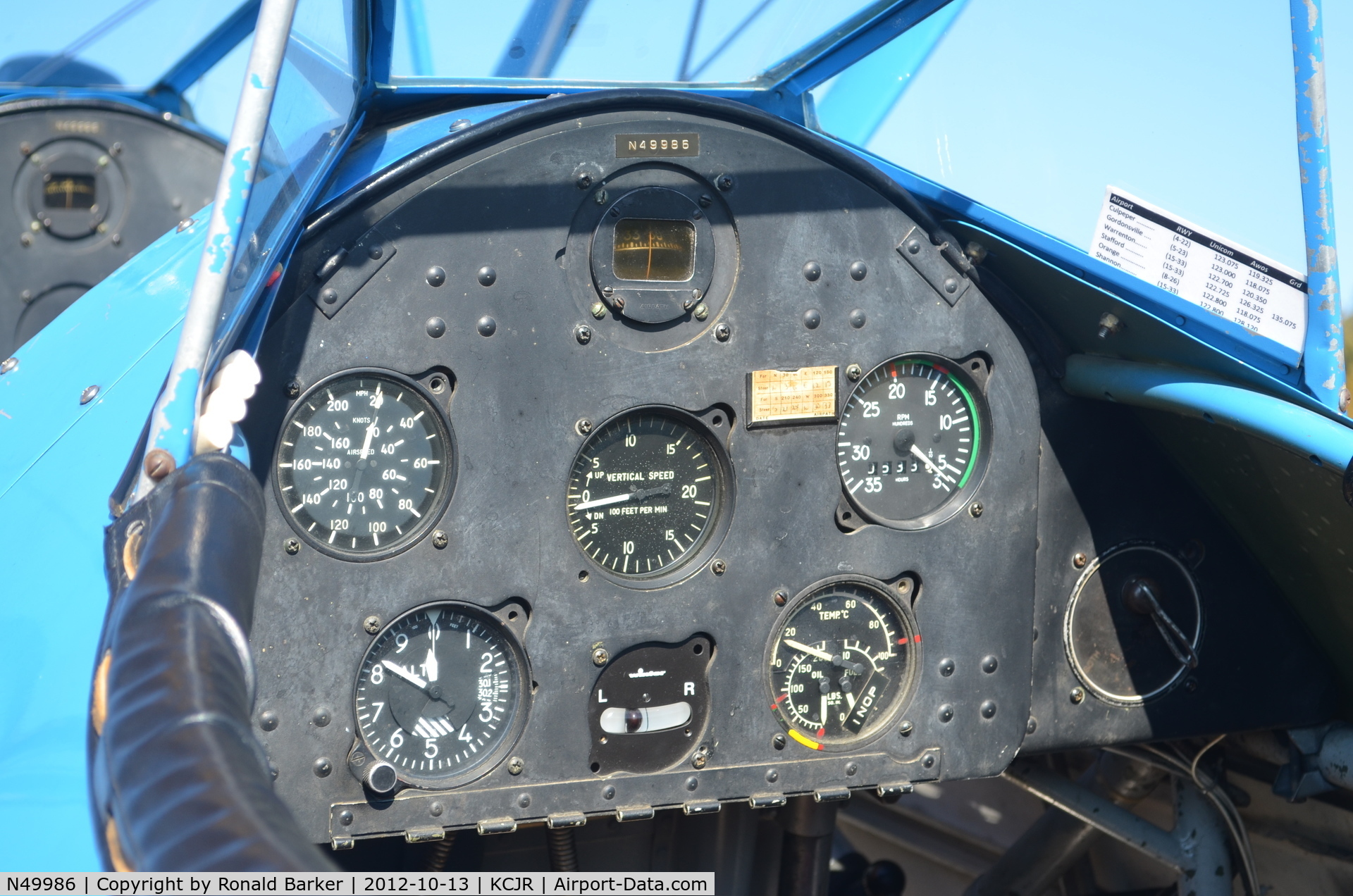N49986, 1942 Boeing A75N1(PT17) C/N 75-1726, View of rear cockpit - Culpeper Air Fest 2102