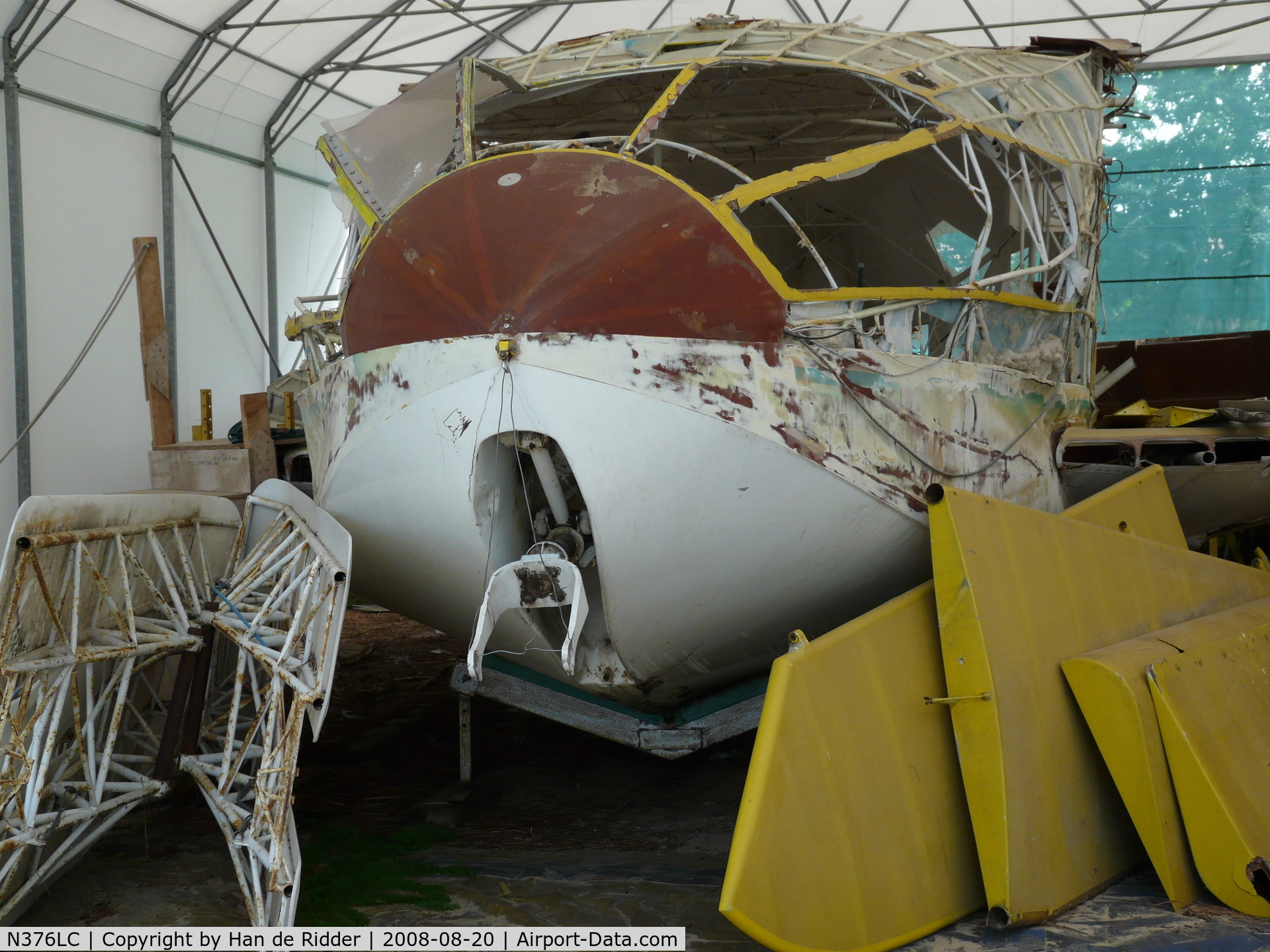 N376LC, 1994 Wilson Dean EXPLORER II C/N 002, Under restoration at the Musée historique de l'hydraviation (Museum of sea plane and flying boat history) located at Biscarrosse, Landes, France.