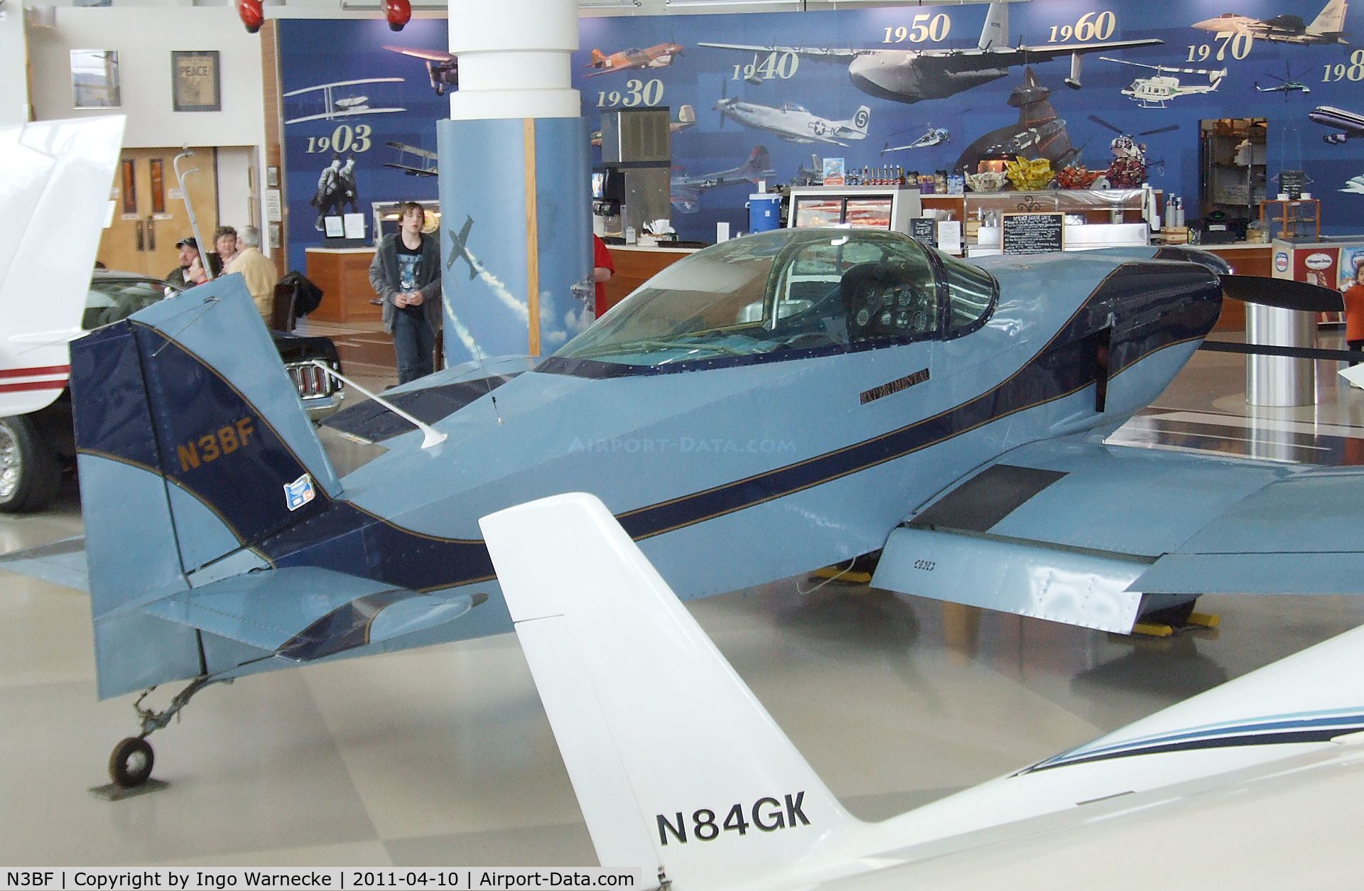 N3BF, 1980 Thorp T-18 Tiger C/N 413, Thorp (R.G. Furrer) T-18 at the Evergreen Aviation & Space Museum, McMinnville OR
