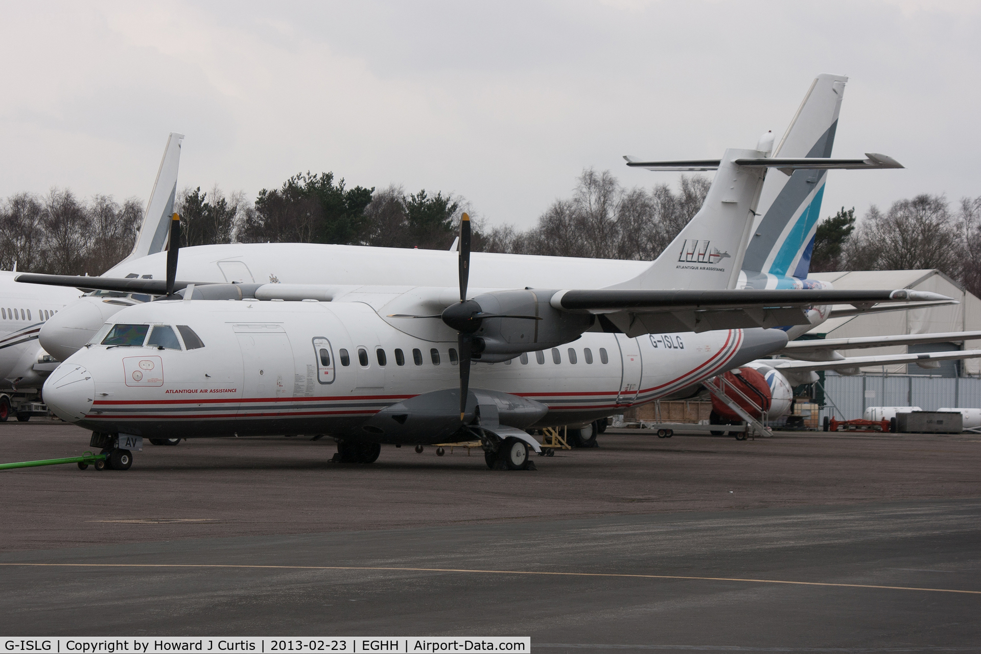 G-ISLG, 1986 ATR 42-320 C/N 019, Former Atlantique Air Assistance machine, for repainting in Blue Islands colours.