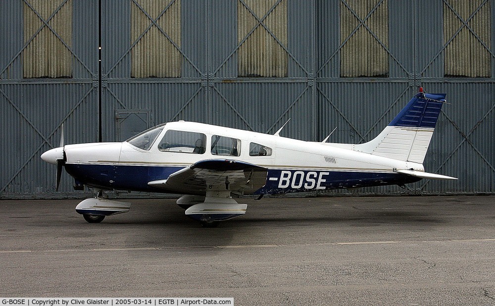 G-BOSE, 1985 Piper PA-28-181 Cherokee Archer II C/N 28-8590007, Ex: N143AV > G-BOSE - Originally owned to, Klingair Ltd in May 1988 and currently owned to and a trustee of, G-BOSE Group since October 2002
