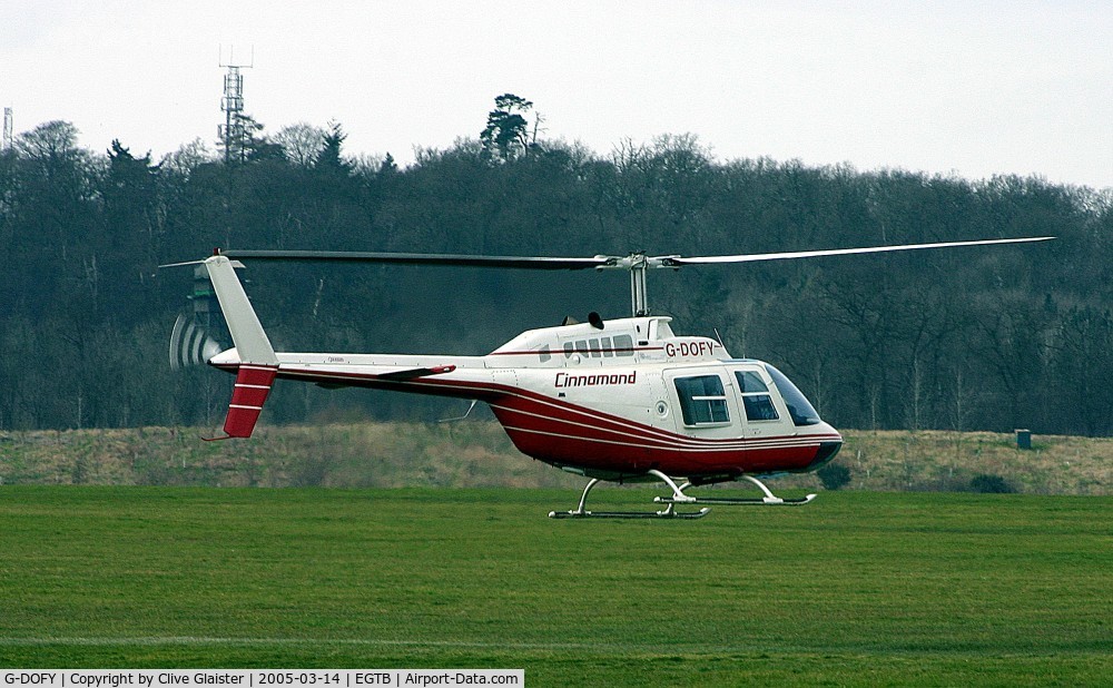 G-DOFY, 1983 Bell 206B JetRanger III C/N 3637, Ex: N2283F > G-DOFY - Originally owned to, Air Hanson Sales Ltd in August 1987 and currently with, Cinnamond Ltd since August 1989