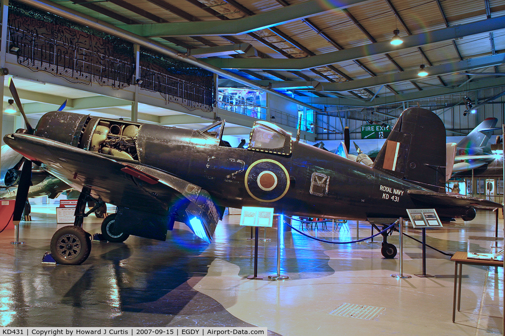 KD431, Goodyear FG-1D Corsair Mk.IV C/N 1871, At the Fleet Air Arm Museum.