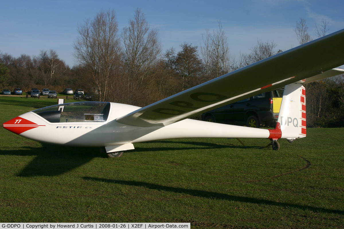 G-DDPO, 1977 Grob G-102 Astir CS77 C/N 1632, Dorset Gliding Club. Ex BGA.2275; coded DPQ. At the gliding club field at Eyres Field, Gallows Hill, Dorset.