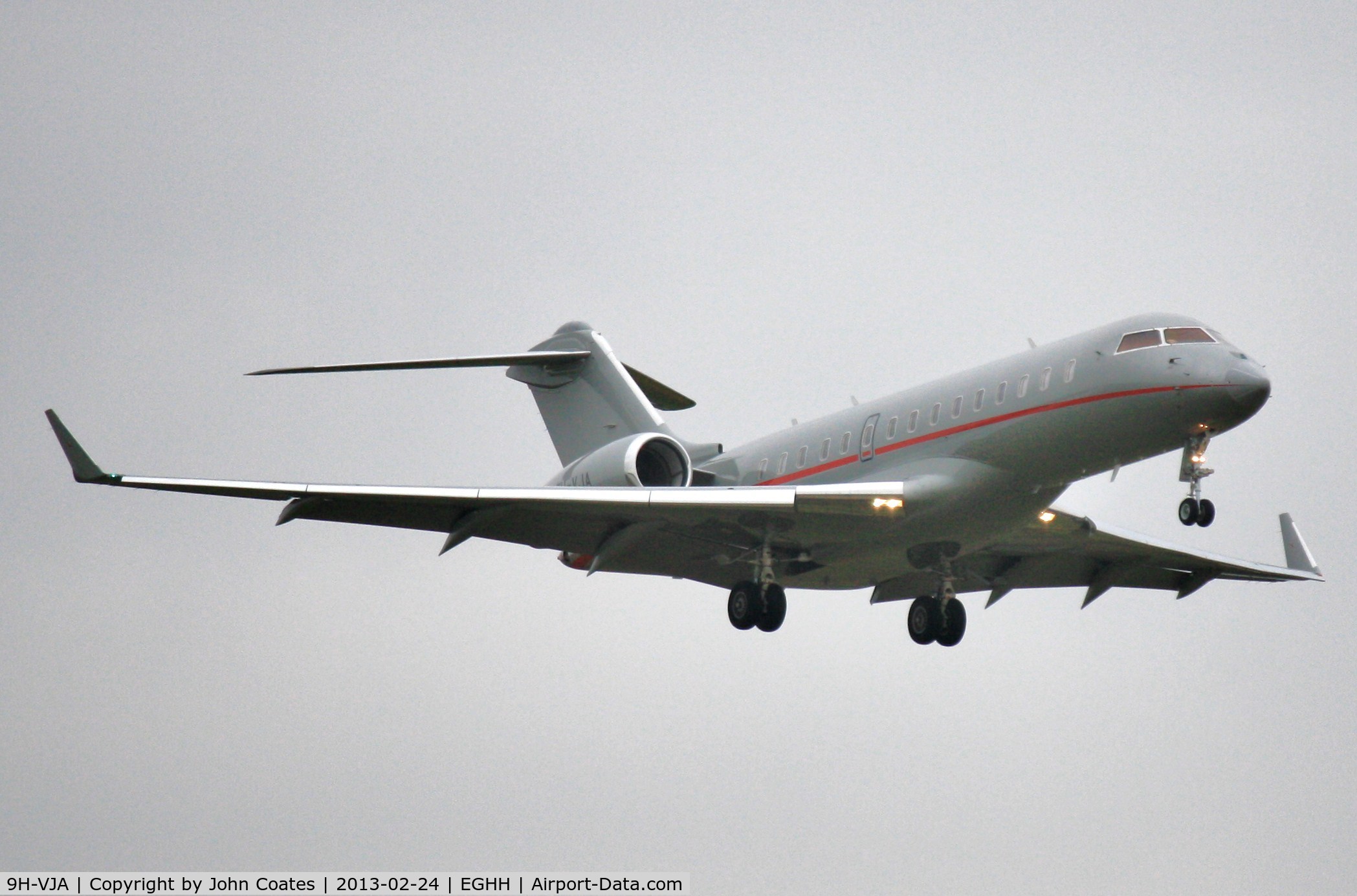 9H-VJA, 2011 Bombardier BD-700-1A10 Global Express XRS C/N 9441, Arriving for training
