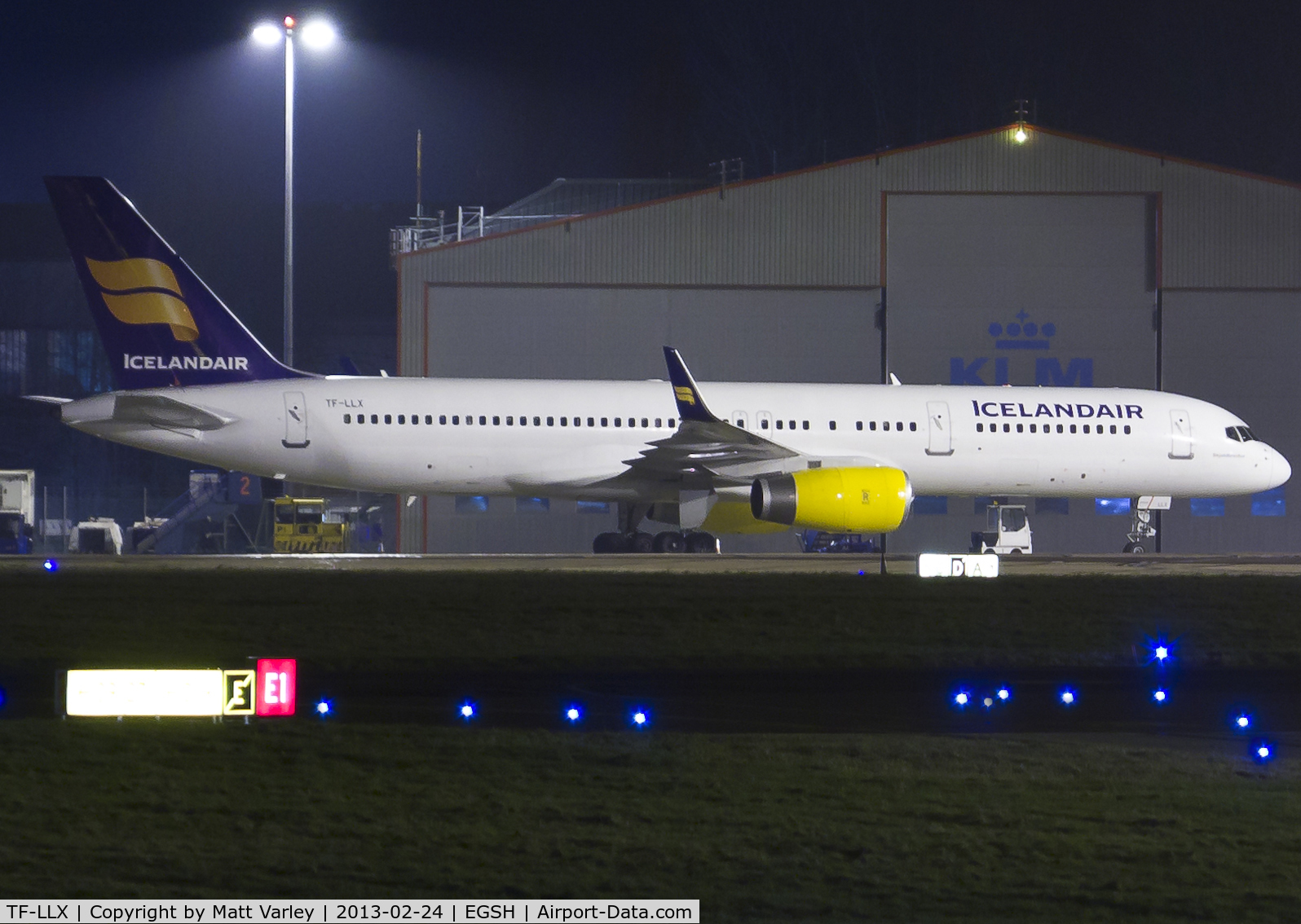 TF-LLX, 2000 Boeing 757-256 C/N 29311, Sat on stand 6 at EGSH after arriving from Gatwick.