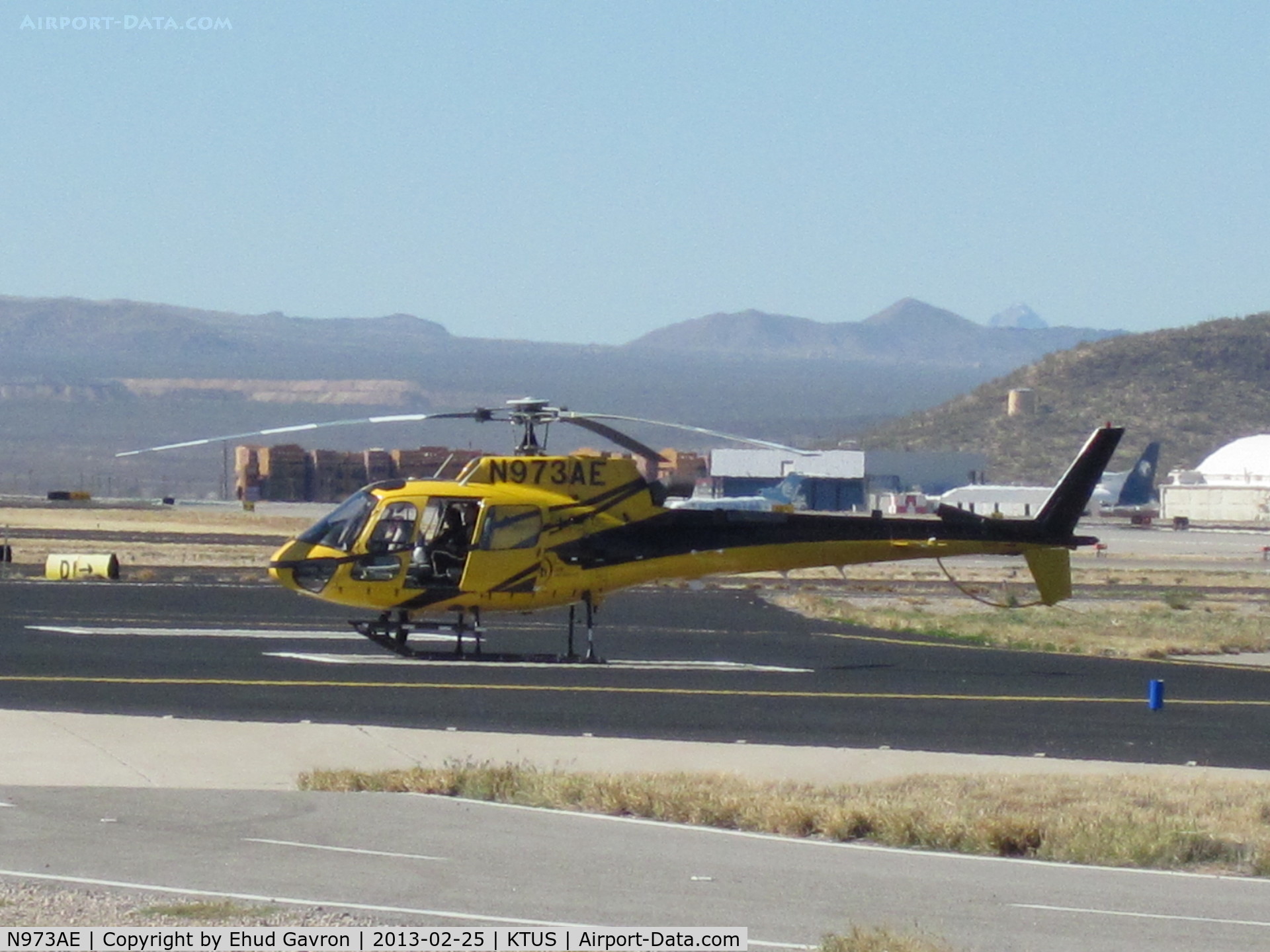 N973AE, 1999 Eurocopter AS-350B-3 Ecureuil Ecureuil C/N 3229, N973AE parked at Tucson Air Support's hangar at KTUS