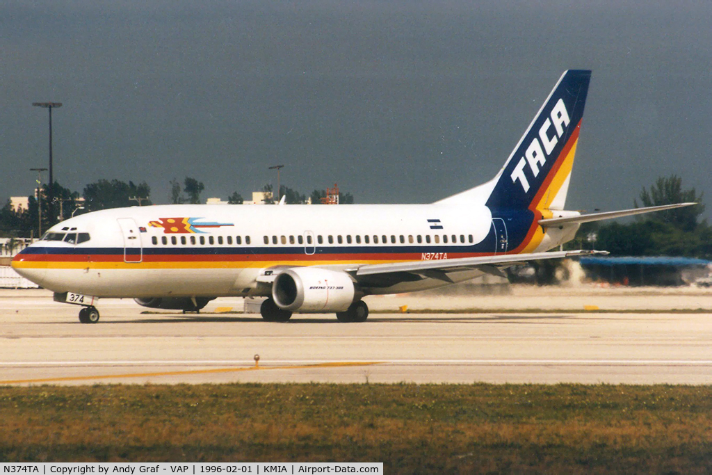 N374TA, 1993 Boeing 737-3Q8 C/N 26286, TACA 737-300
