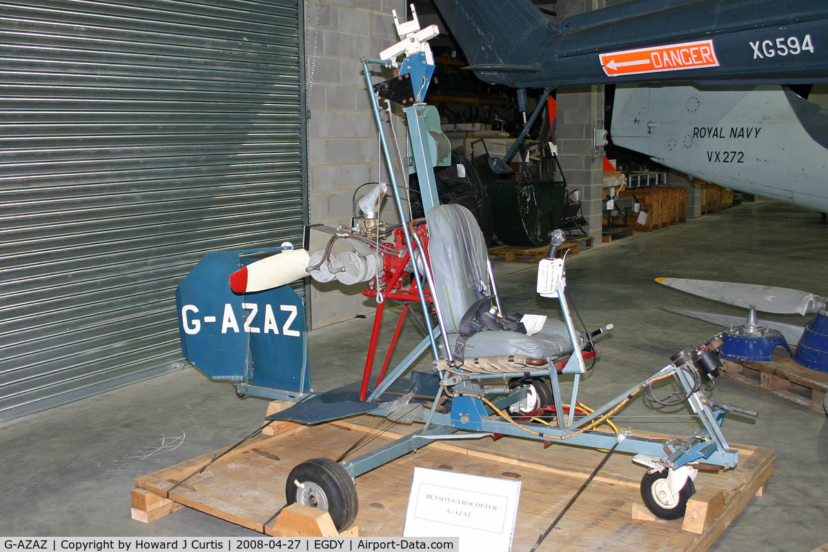 G-AZAZ, Bensen B-8M Gyrocopter Gyrocopter C/N RNEC1, In the FAA Museum's Cobham Hall storage and restoration facility.