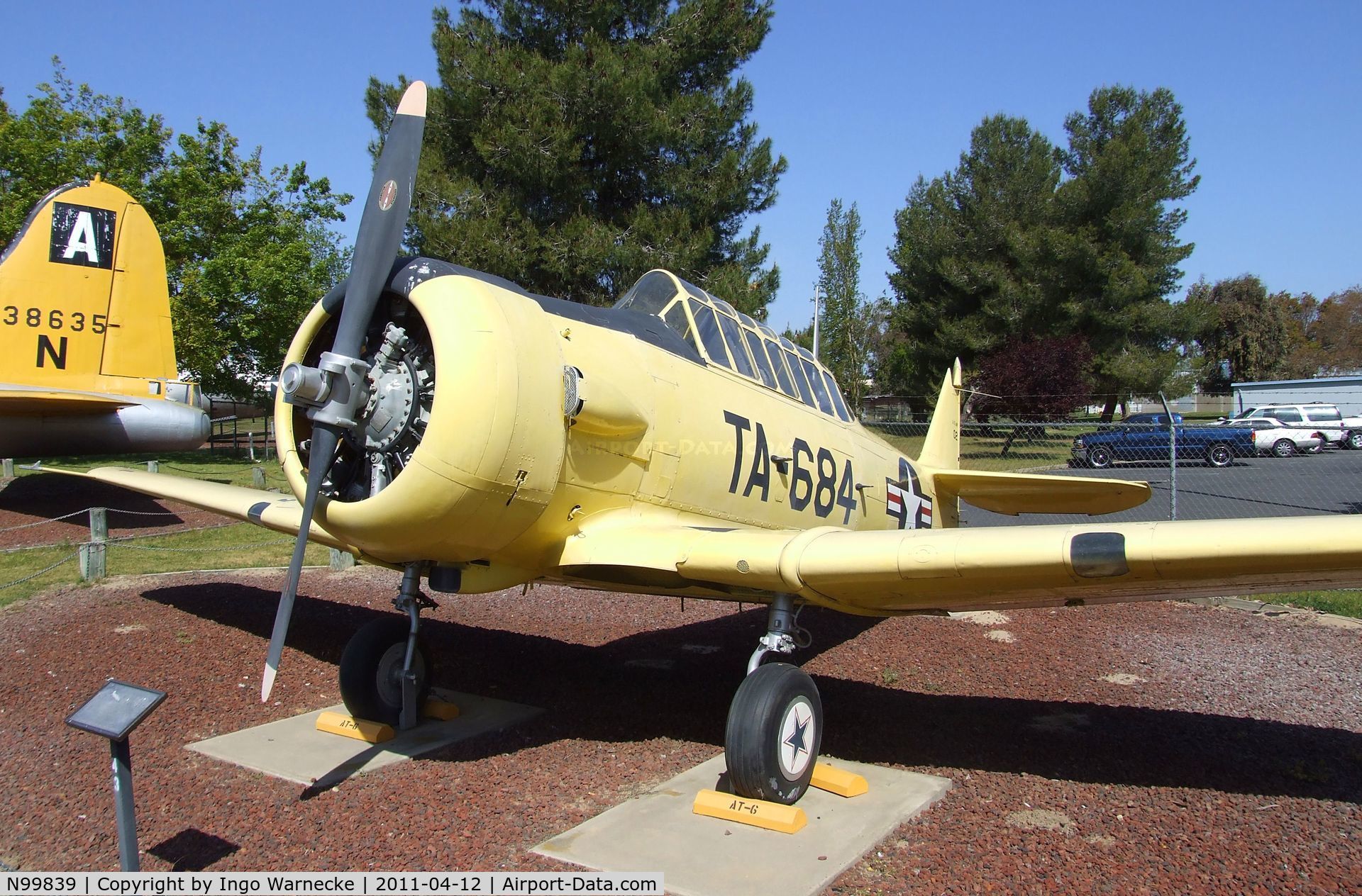 N99839, North American Harvard II C/N 66-2684, North American Harvard II (displayed as post-war AT-6 Texan 02-684/TA-684) at the Castle Air Museum, Atwater CA