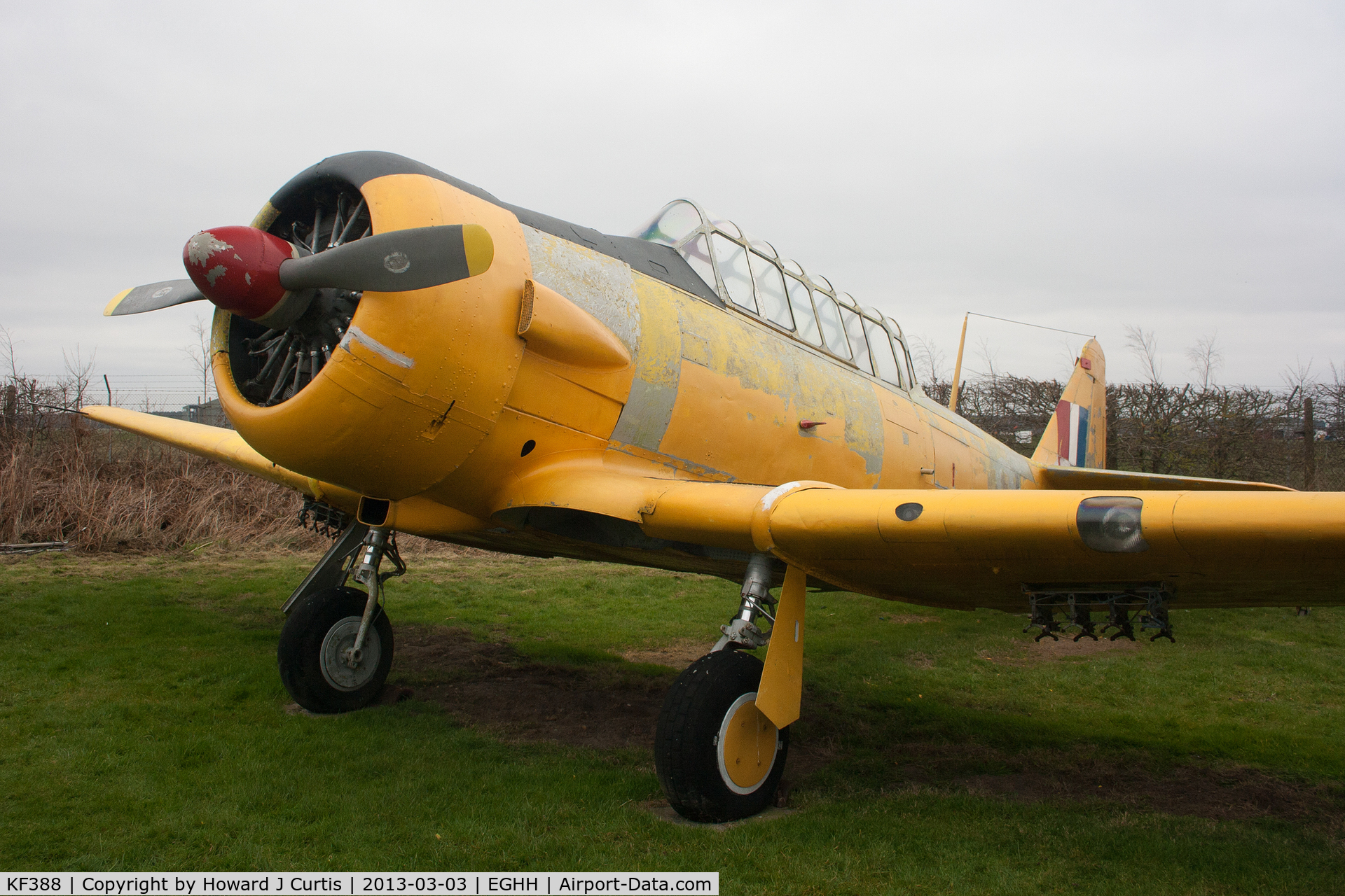 KF388, North American Harvard IIB C/N Composite, On display at the Bournemouth Aviation Museum. Currently undergoing repainting.