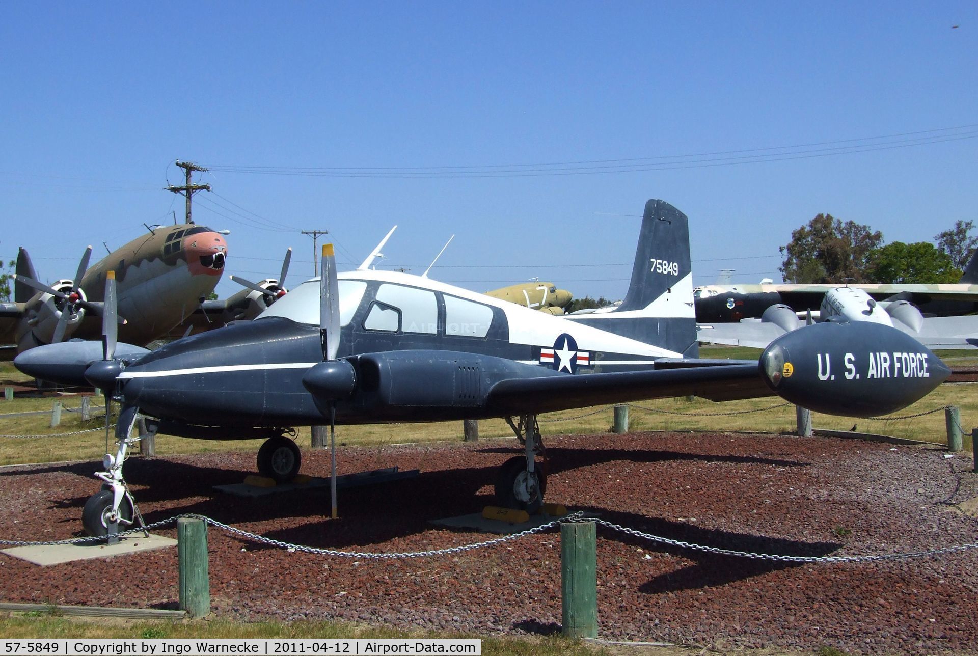 57-5849, 1957 Cessna U-3A Blue Canoe (310A) C/N 38004, Cessna L-27A / U-3A 'Blue Canoe' at the Castle Air Museum, Atwater CA
