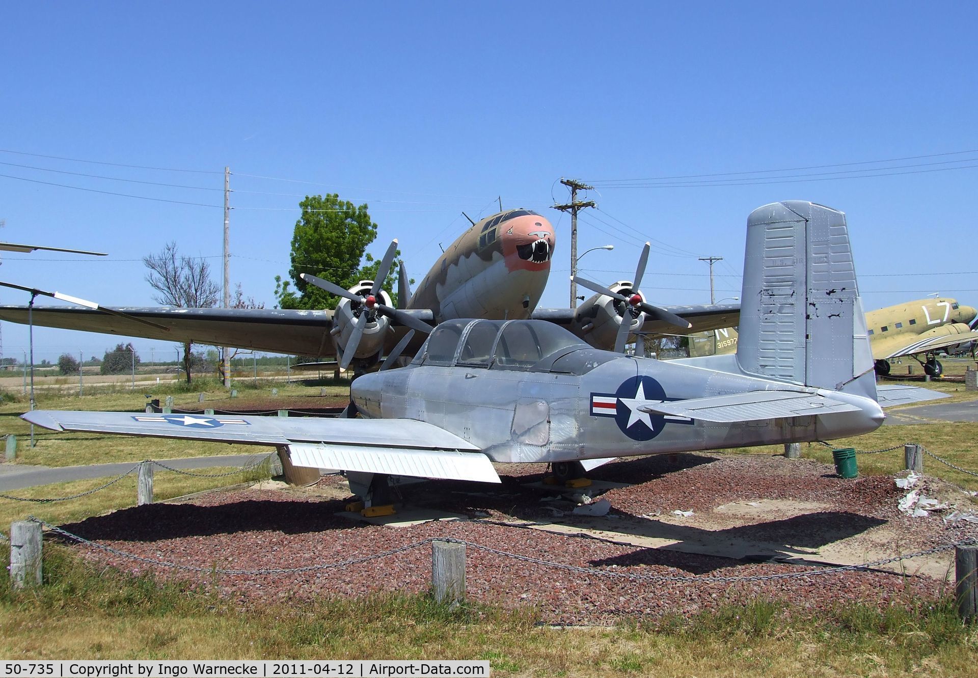 50-735, 1950 Beechcraft YT-34-BH Mentor C/N G-4, Beechcraft YT-34 Mentor at the Castle Air Museum, Atwater CA