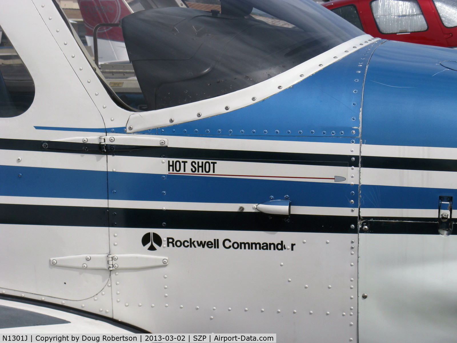 N1301J, 1975 Rockwell International 112A Commander C/N 301, 1975 Rockwell COMMANDER 112A 'HOTSHOT', Lycoming IO-360-C1D6 200 Hp, logos