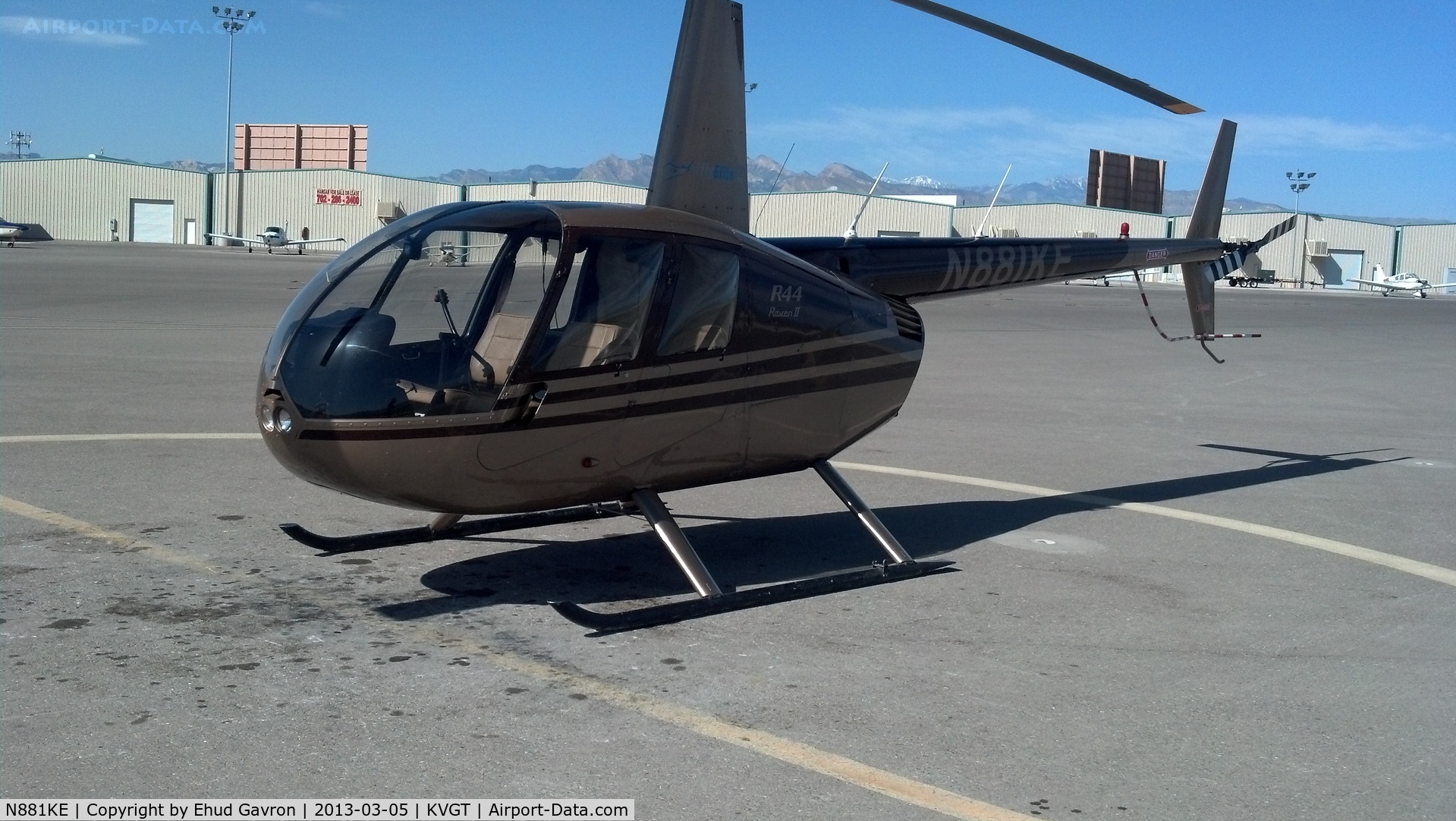 N881KE, 2002 Robinson R44 II C/N 10031, Parked at North Las Vegas airport, the helicopter I did most of my early training in :)