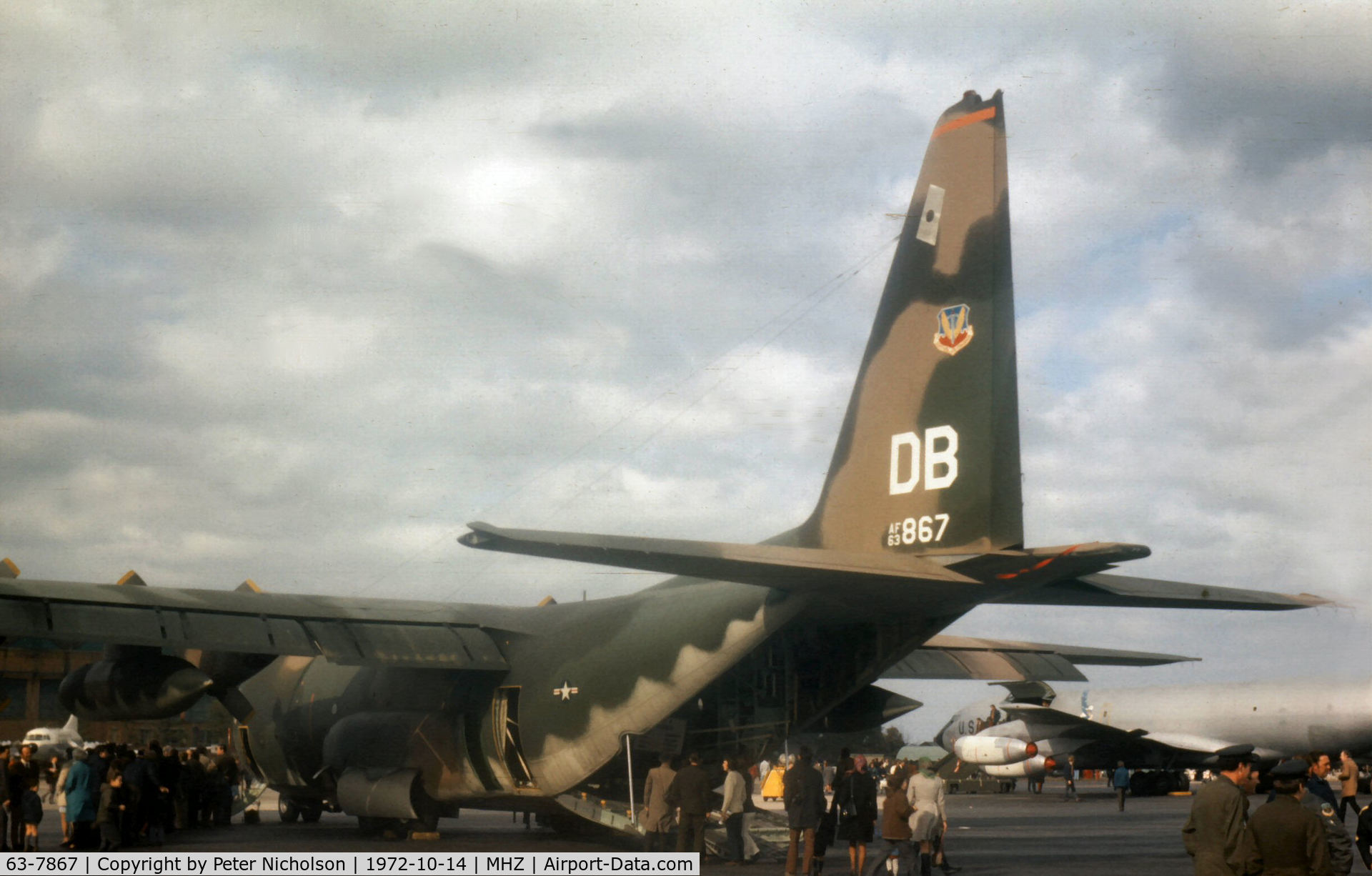 63-7867, 1963 Lockheed C-130E Hercules C/N 382-3937, C-130E Hercules of the 463rd Tactical Airlift Wing at Dyess AFB on display at the 1972 RAF Mildenhall Air Fete.