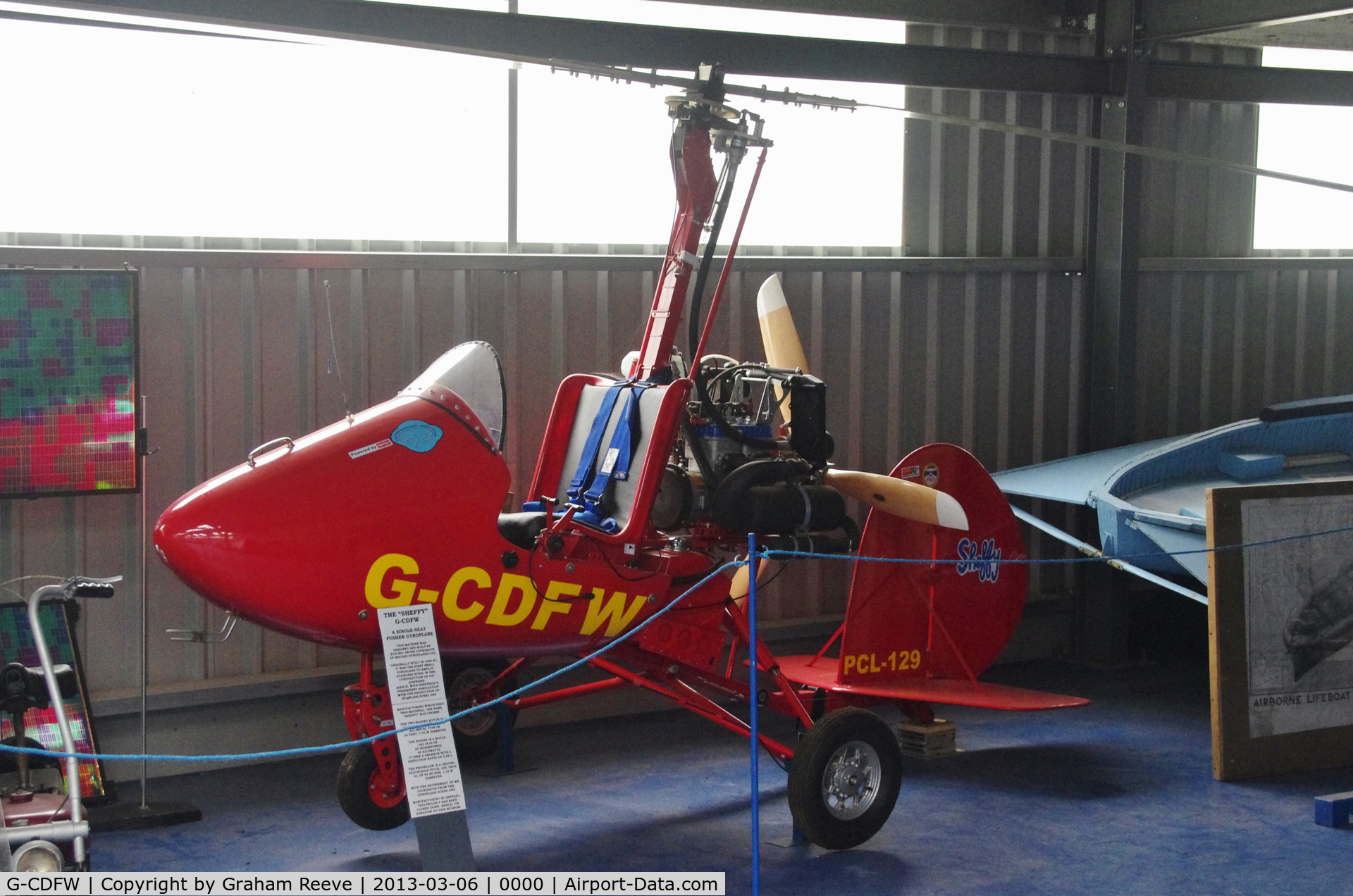 G-CDFW, 2004 Lovegrove Pc SHEFFY GYROPLANE C/N PFA G/19-1366, Preserved at the Norfolk and Suffolk Aviation Museum, Flixton.