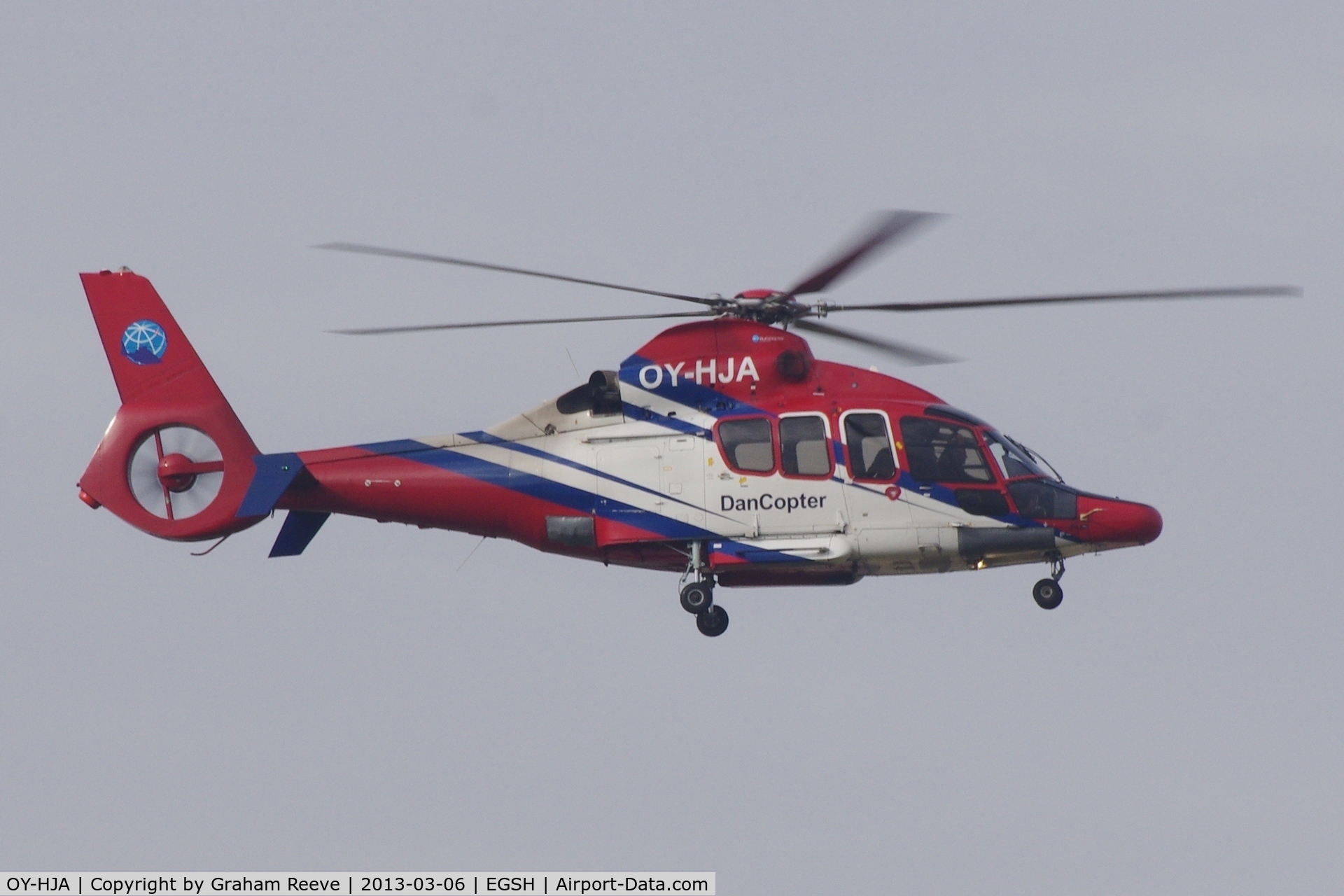 OY-HJA, 2009 Eurocopter EC-155B-1 C/N 6828, In bound to Norwich.