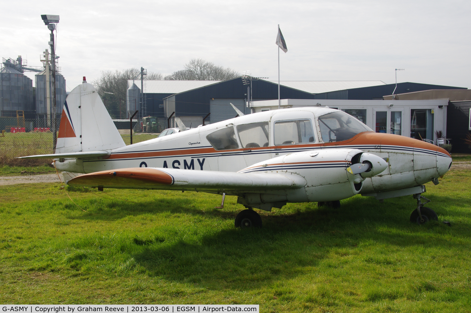 G-ASMY, 1962 Piper PA-23-160 Apache C/N 23-2032, Parked at Beccles.