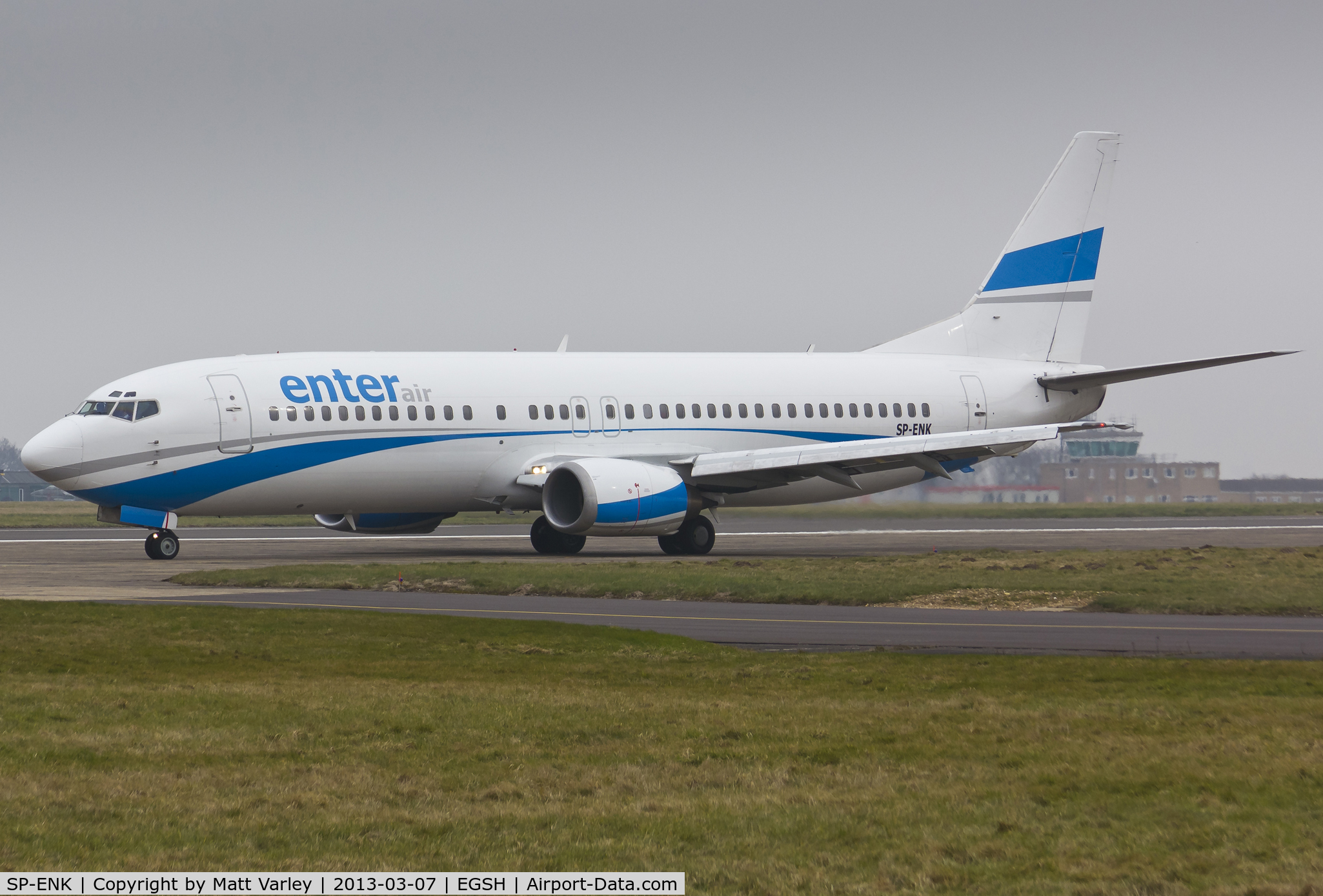 SP-ENK, 1996 Boeing 737-46J C/N 28038, Departing EGSH.