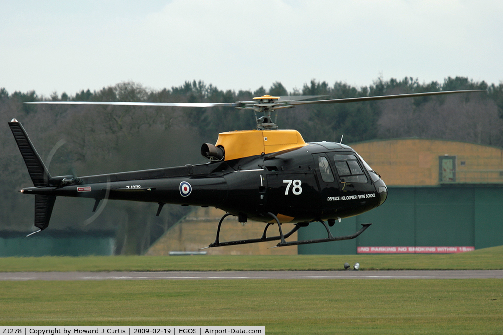 ZJ278, 1997 Eurocopter AS-350BB Squirrel HT1 Ecureuil C/N 3019, Operated by the Defence Helicopter Flying School and based here.