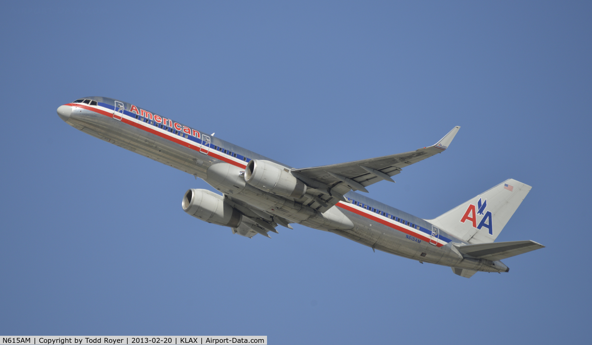 N615AM, 1989 Boeing 757-223 C/N 24491, Departing LAX
