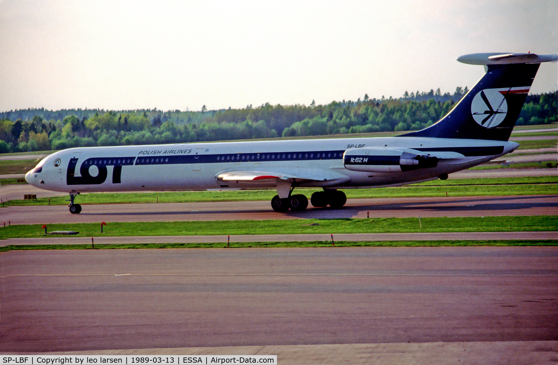 SP-LBF, 1983 Ilyushin Il-62M C/N 2343554, Stockholm Arlanda 13.5.89