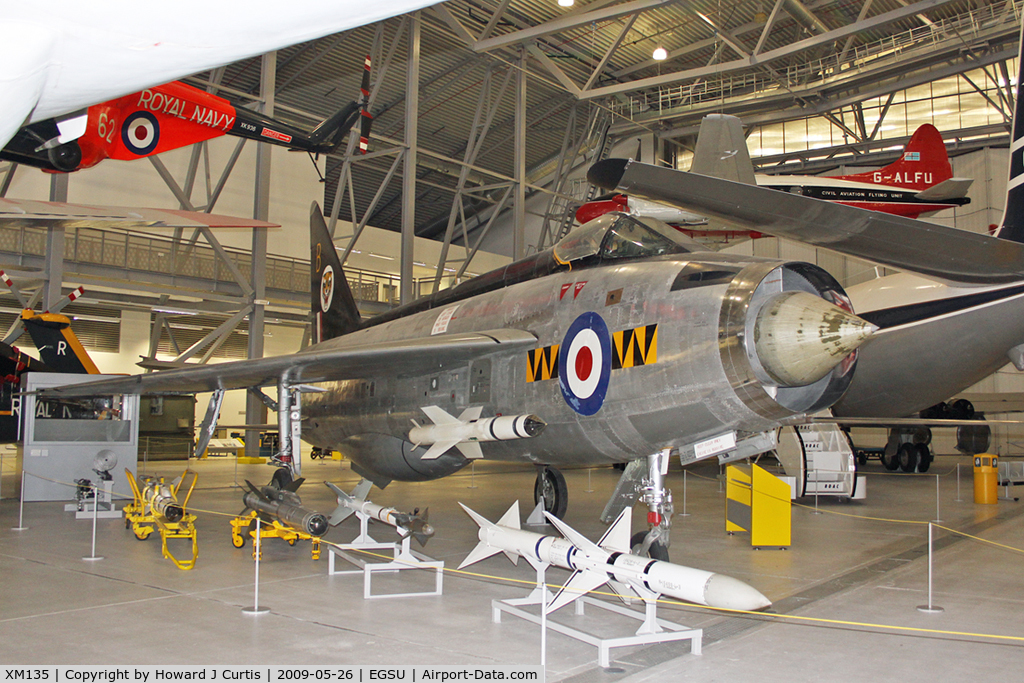 XM135, 1959 English Electric Lightning F.1 C/N 95031, On display at the Imperial War Museum.