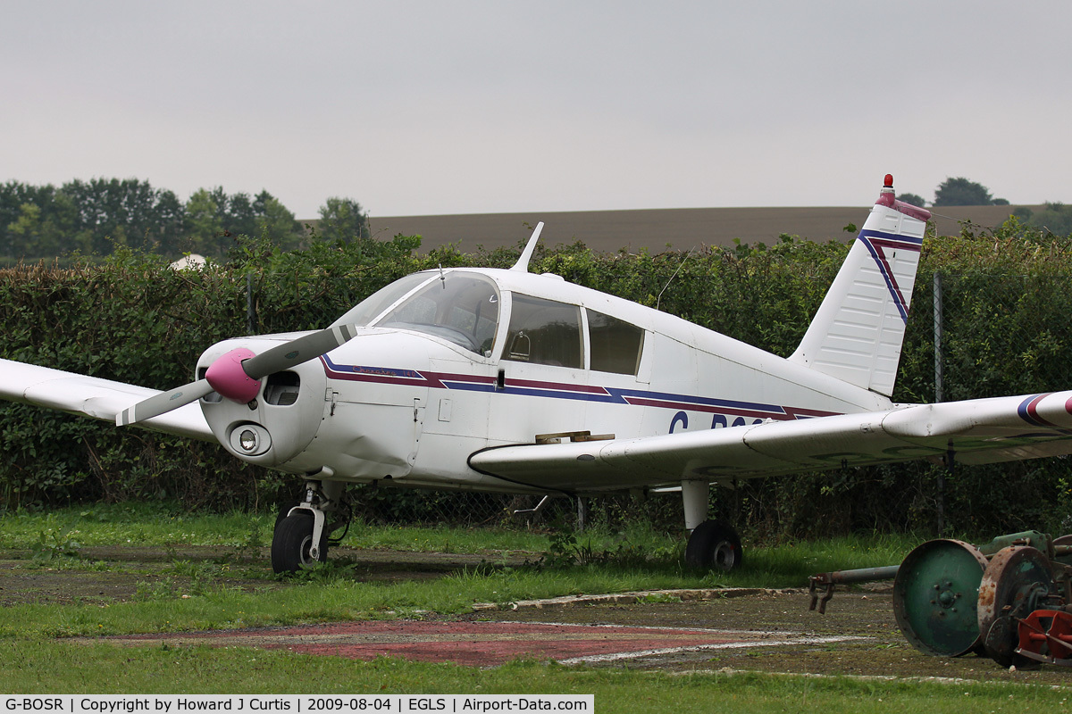 G-BOSR, 1966 Piper PA-28-140 Cherokee C/N 28-22092, Privately owned. Looking a little the worse for wear.