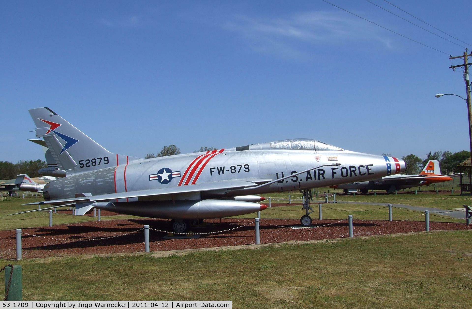 53-1709, North American F-100C C/N 214-1, North American F-100C Super Sabre (displayed as F-100D 55-2879) at the Castle Air Museum, Atwater CA