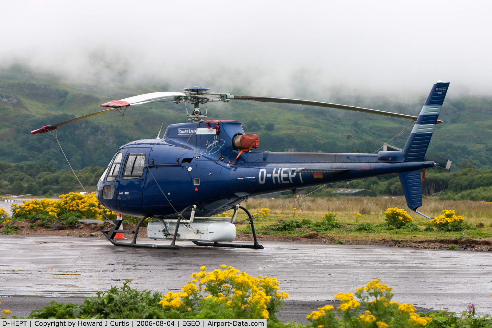 D-HEPT, Eurocopter AS-350BA Ecureuil C/N 1237, Titled 'Johann Lafer: Heli Gourmet'.