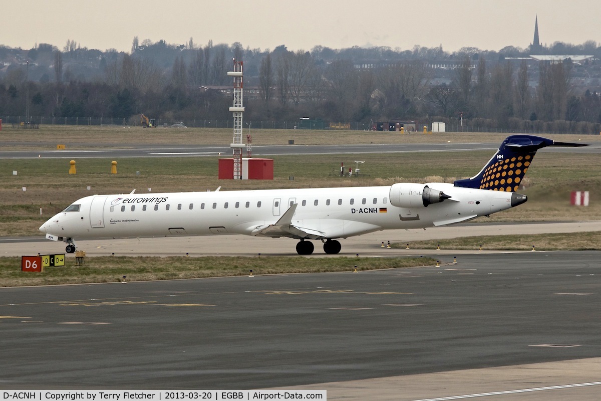 D-ACNH, 2009 Bombardier CRJ-900 NG (CL-600-2D24) C/N 15247, Eurowings ' 2009 Canadair CL-600-2D24 Regional Jet CRJ-900 NextGen, c/n: 15247 at Birmingham