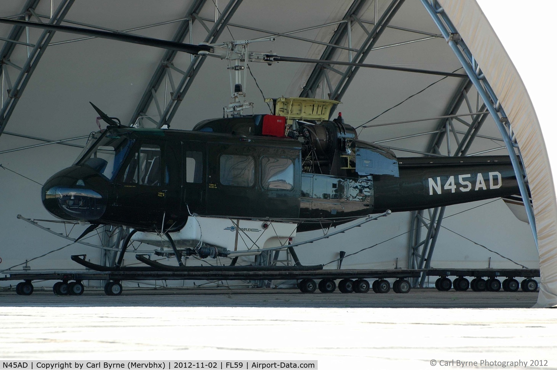 N45AD, Bell UH-1H Iroquois C/N 66-16899, One of Lee County's Mosquito Control helicopters.