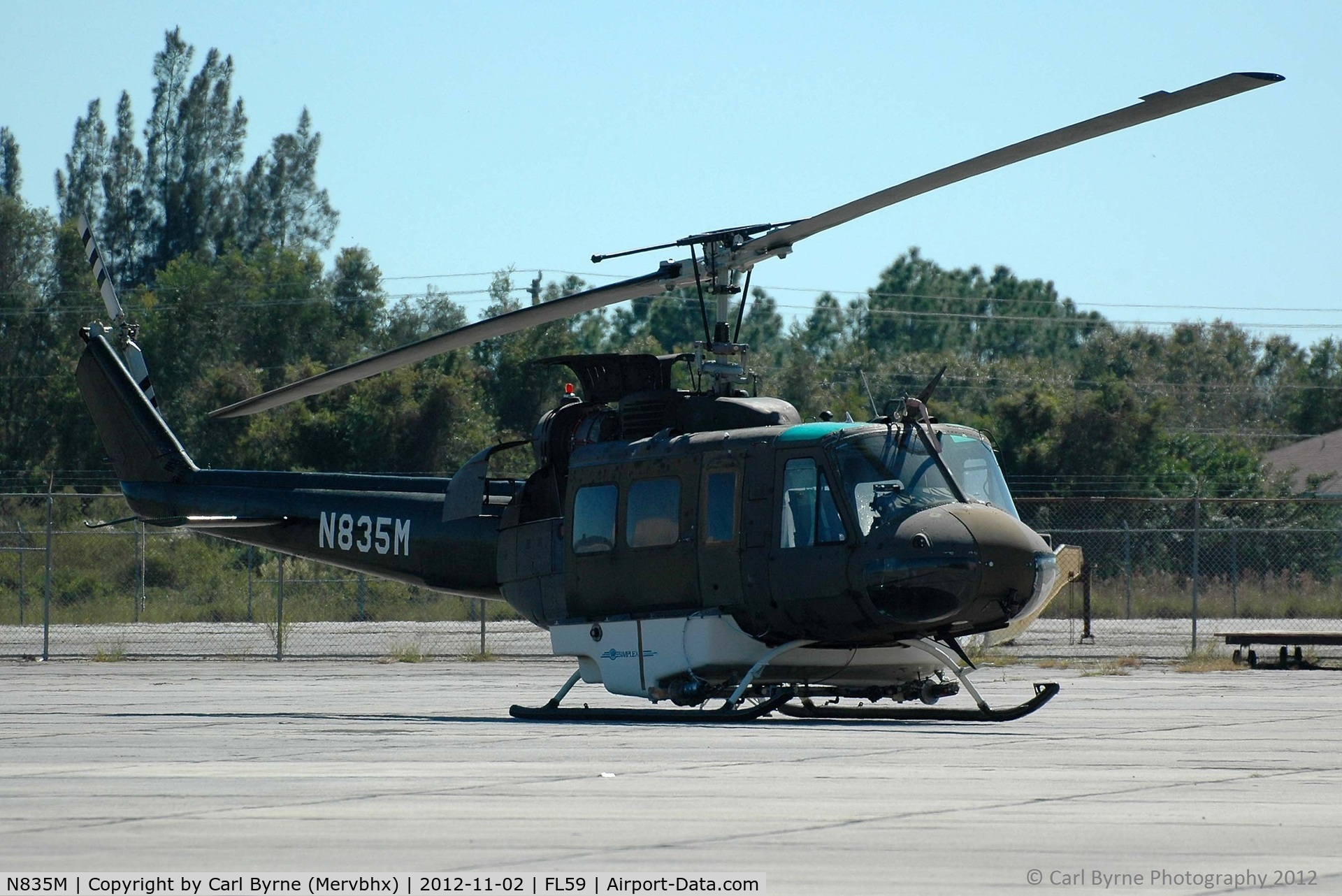 N835M, 1970 Bell UH-1H Iroquois C/N 12741, One of Lee County's Mosquito Control helicopters.