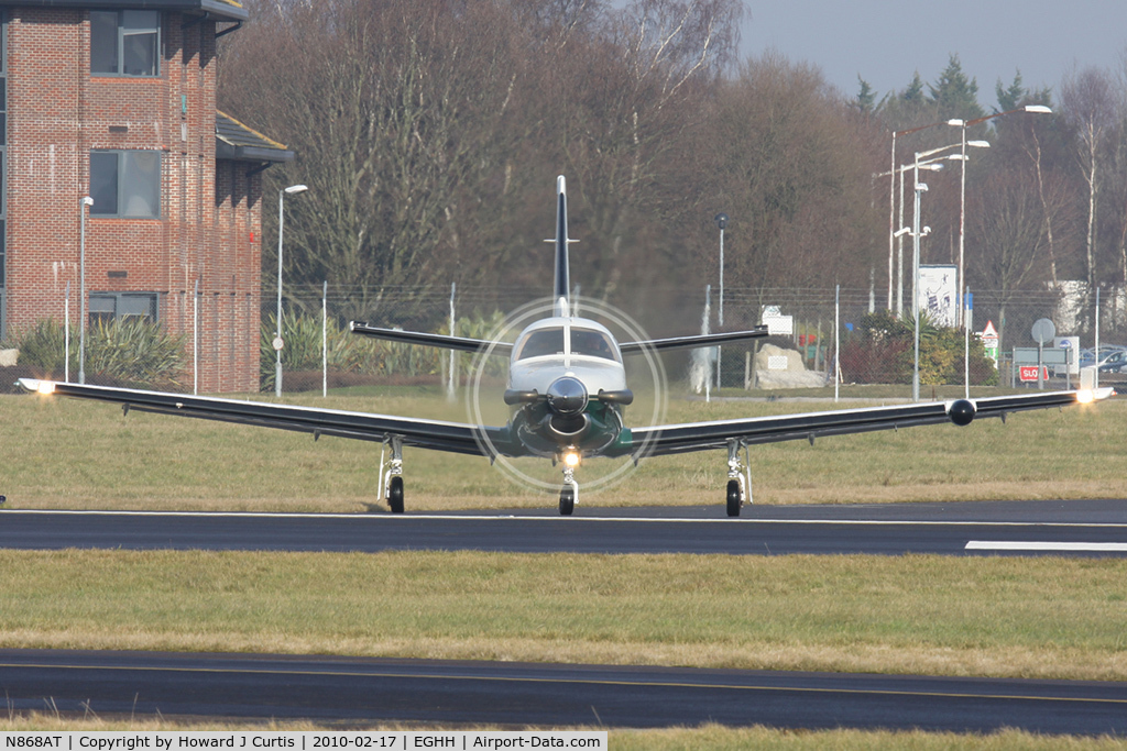 N868AT, 2002 Socata TBM-700 C/N 232, Unusual view; about to depart on runway 08.