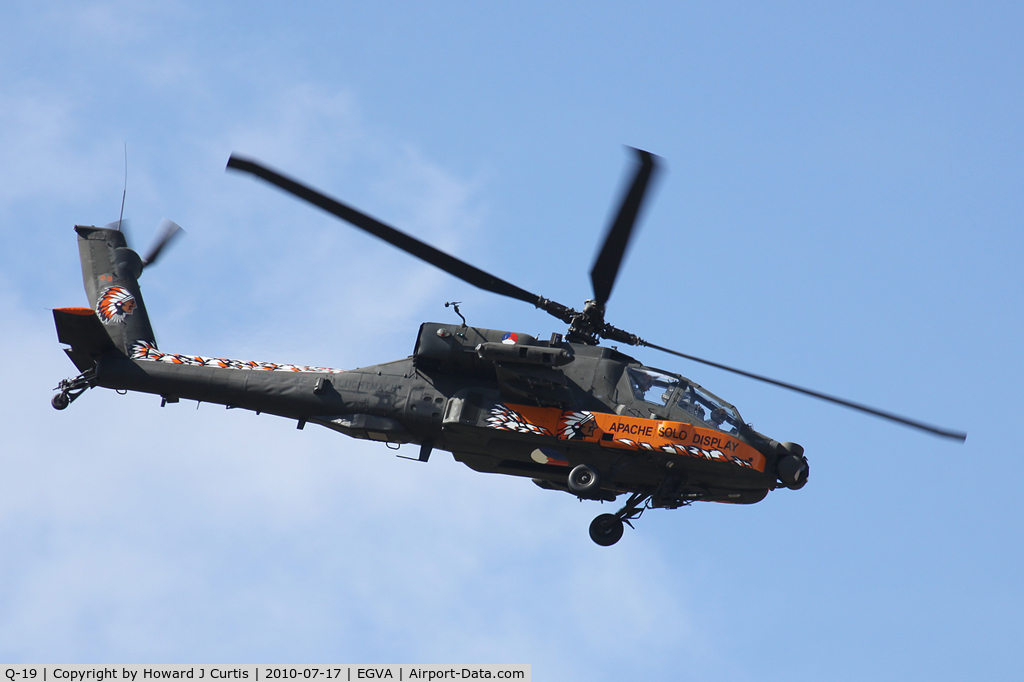 Q-19, Boeing AH-64DN Apache C/N DN019, At RIAT 2010. KLu Apache solo display.