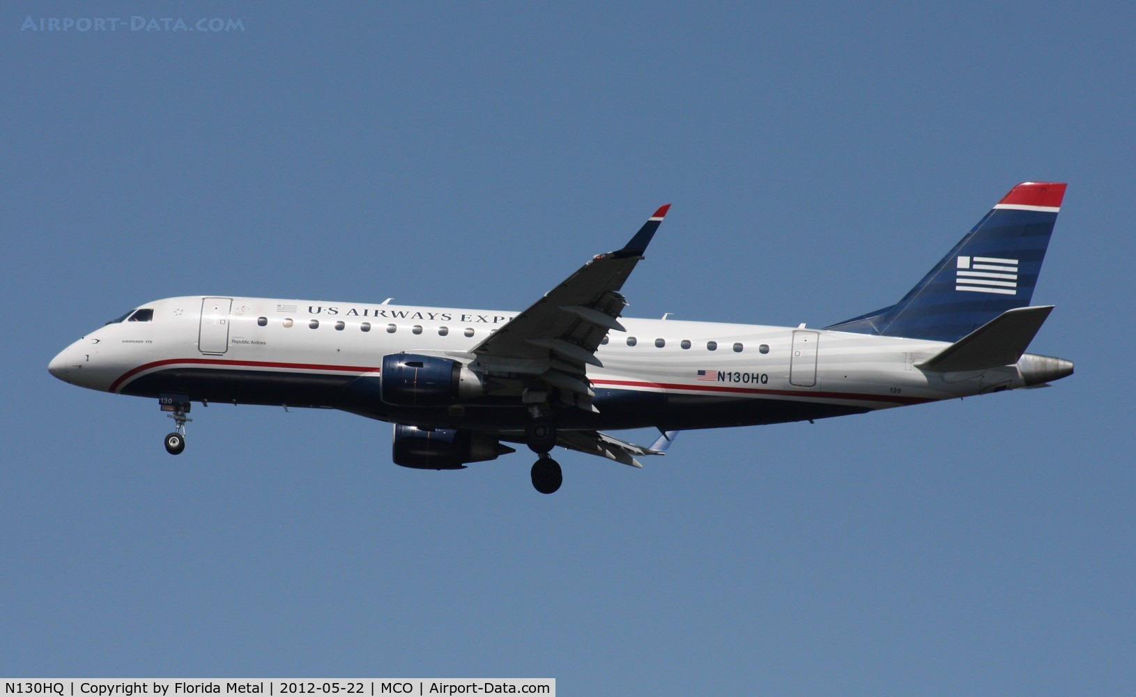 N130HQ, 2008 Embraer 175LR (ERJ-170-200LR) C/N 17000212, US Airways EMB175