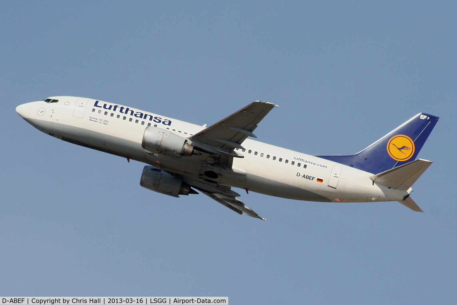 D-ABEF, 1991 Boeing 737-330 C/N 25217, Lufthansa
