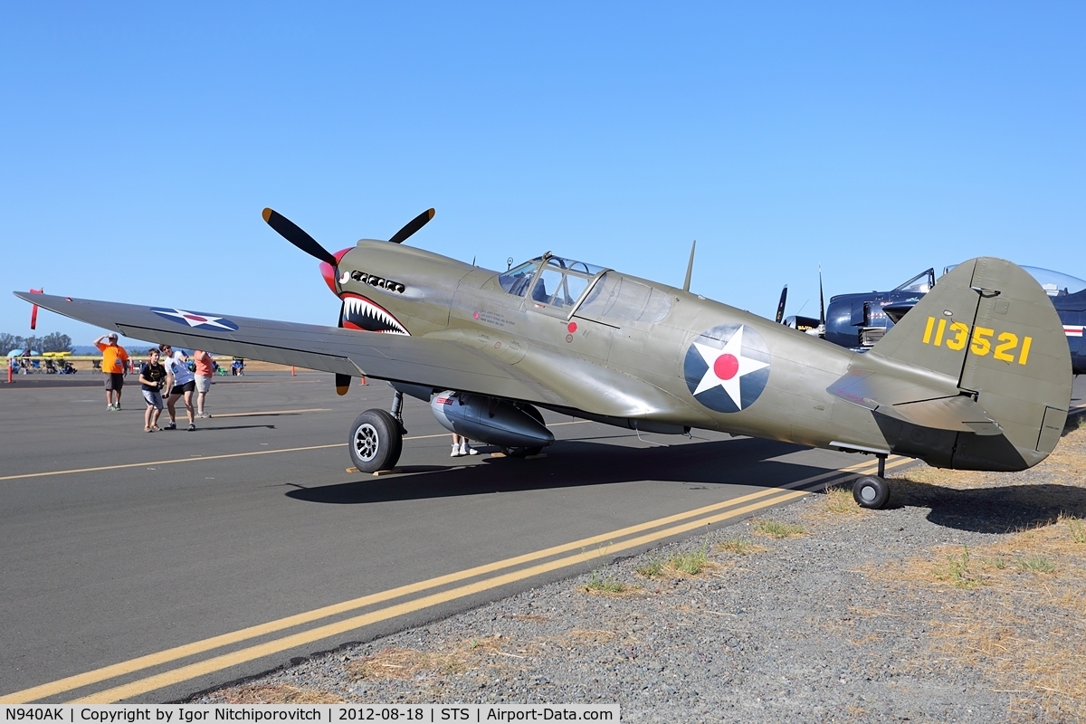 N940AK, 1941 Curtiss P-40E Warhawk C/N 15321, Santa Rosa 2012 Air Show